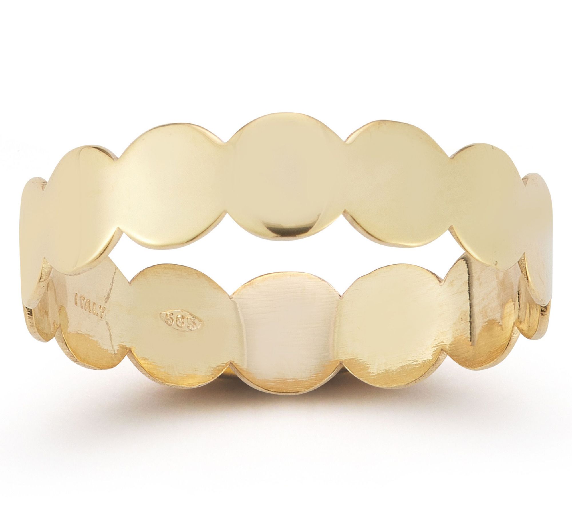 Italian Gold Flat Bubble Band Ring, 14K