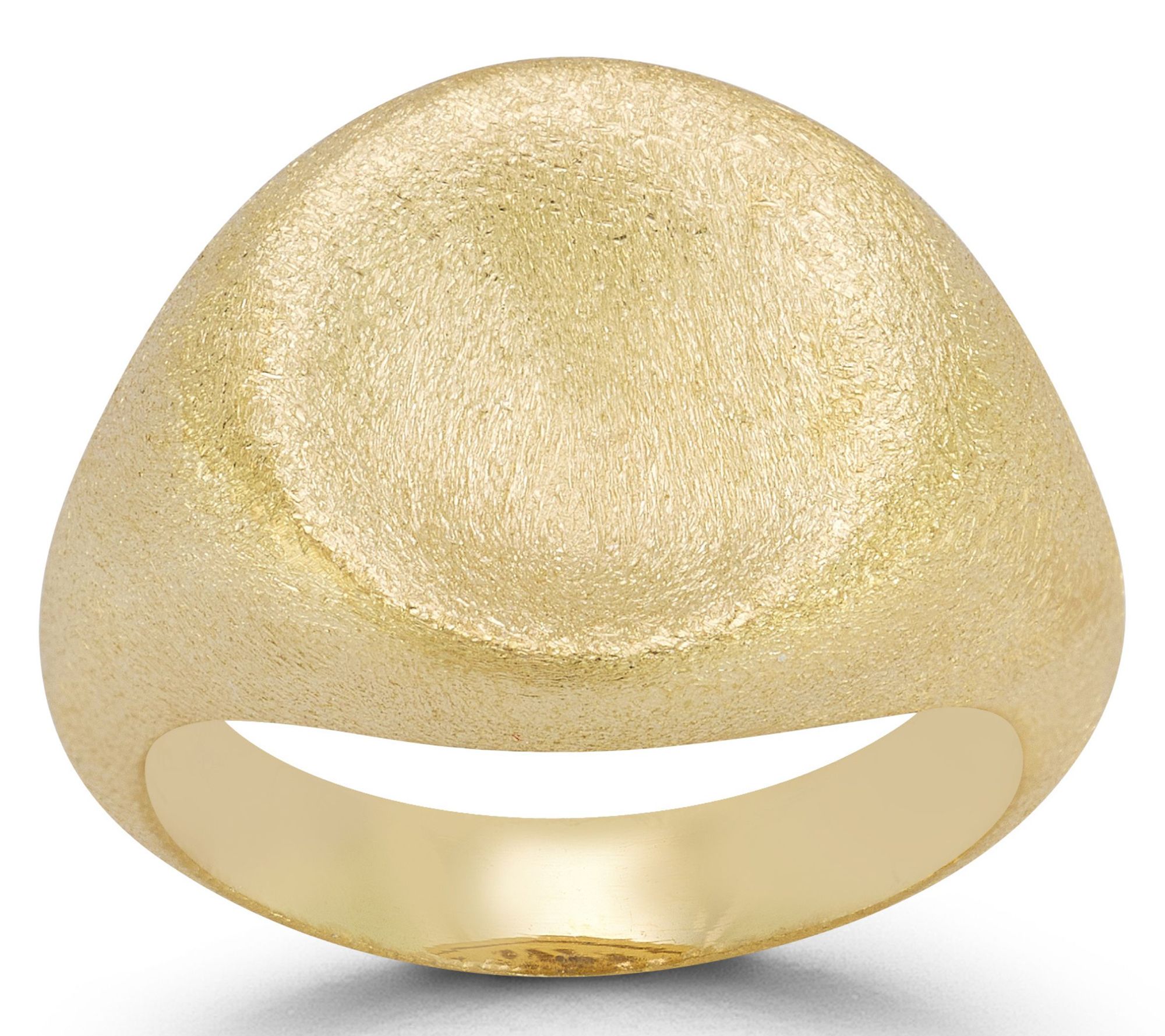 Sterlina Silver Round Satin Signet Ring, Sterling