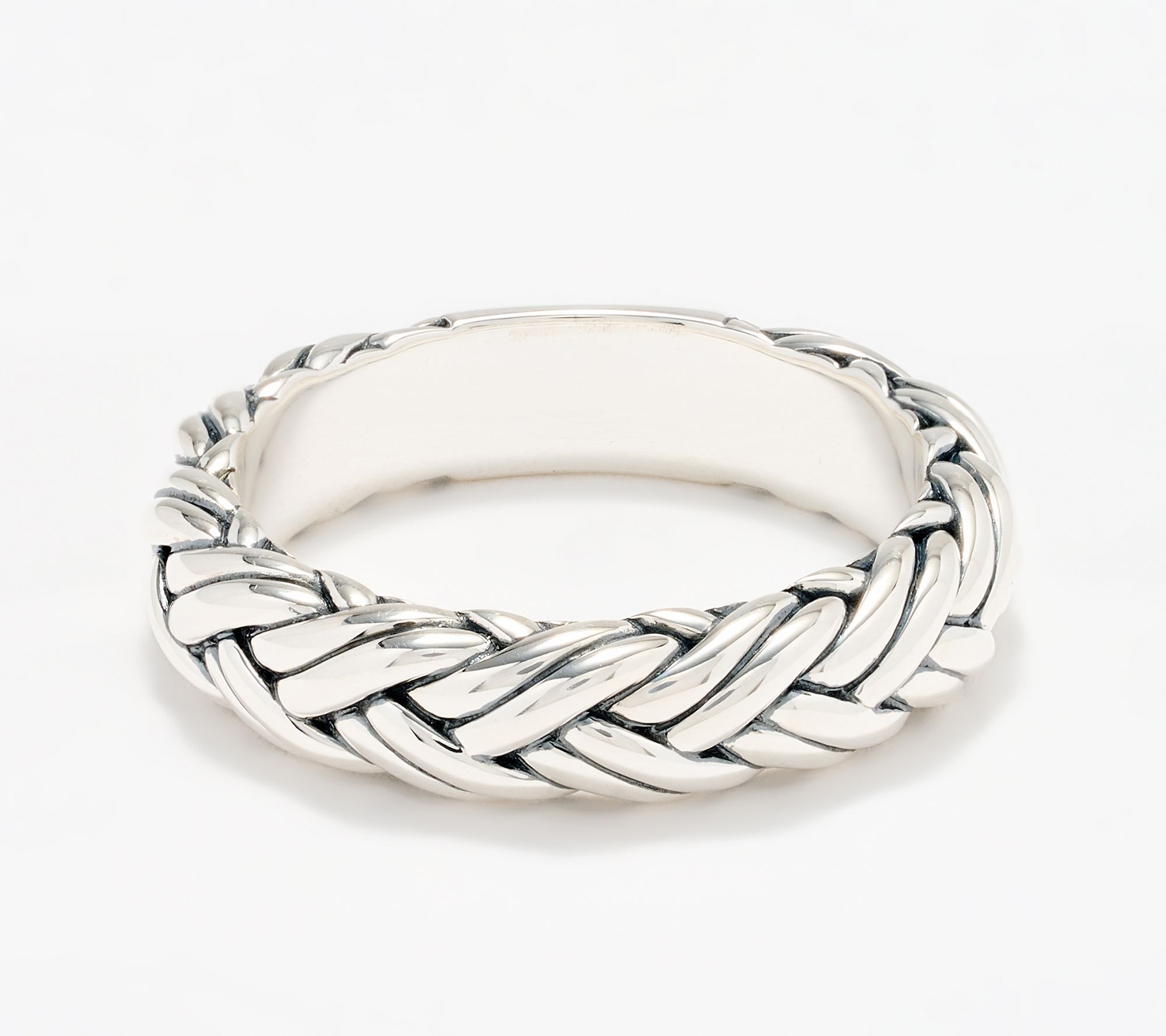 JAI Sterling Silver Legacy Woven Texture 5mm Band Ring