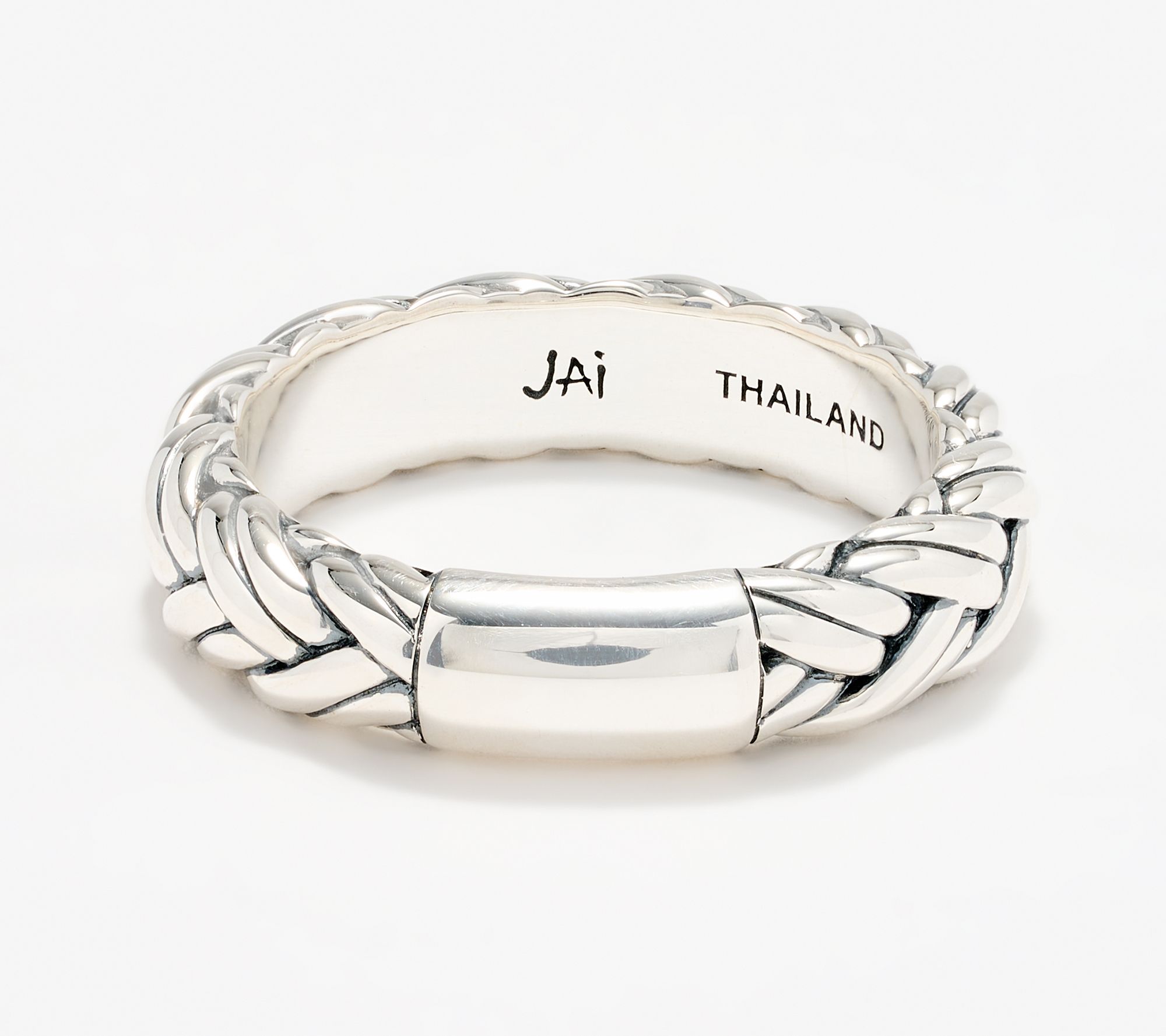 JAI Sterling Silver Legacy Woven Texture 5mm Band Ring - QVC.com