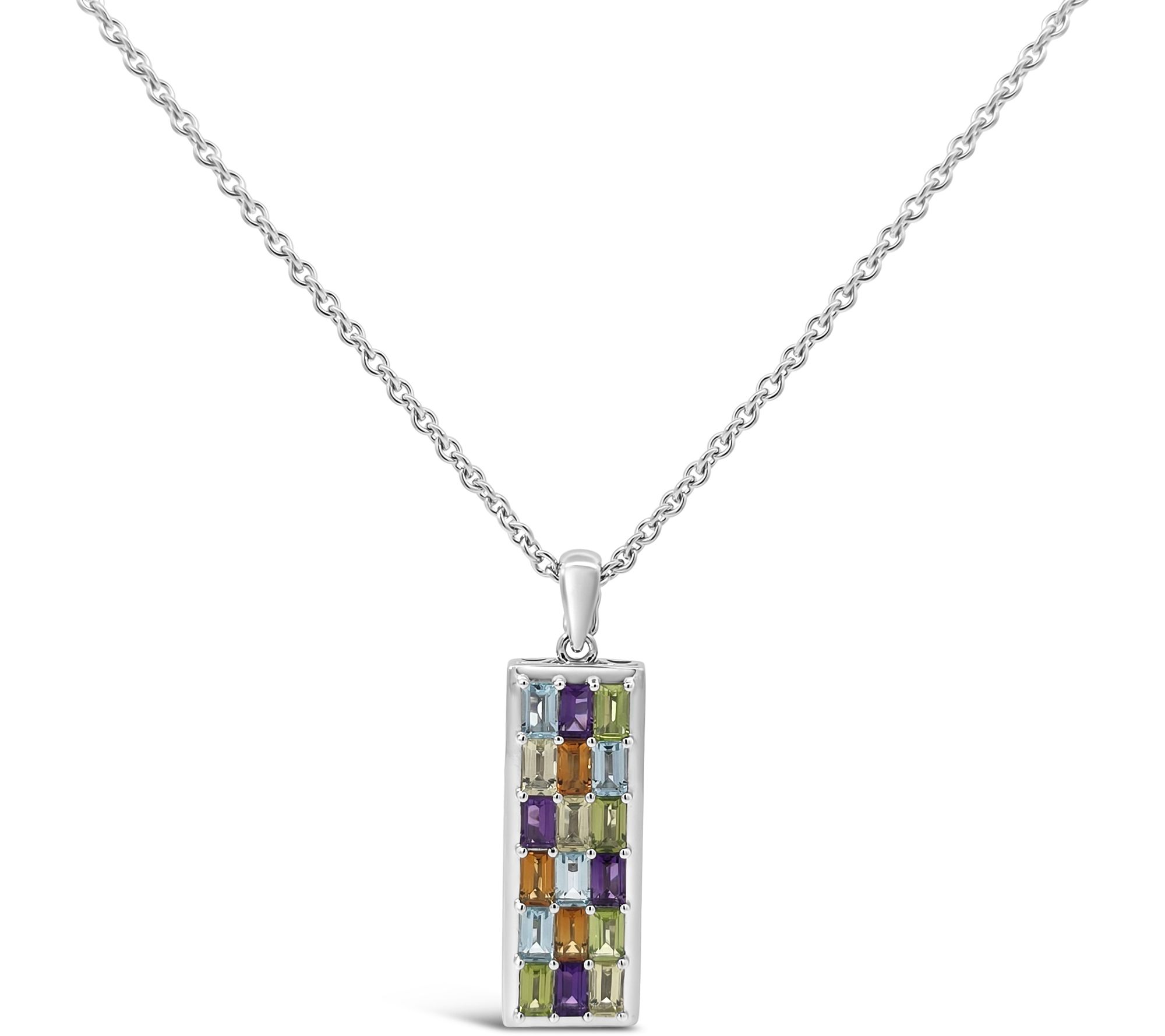 Elyse Ryan Sterling Multi-Gemstone Hayes Pendant w/ Chain