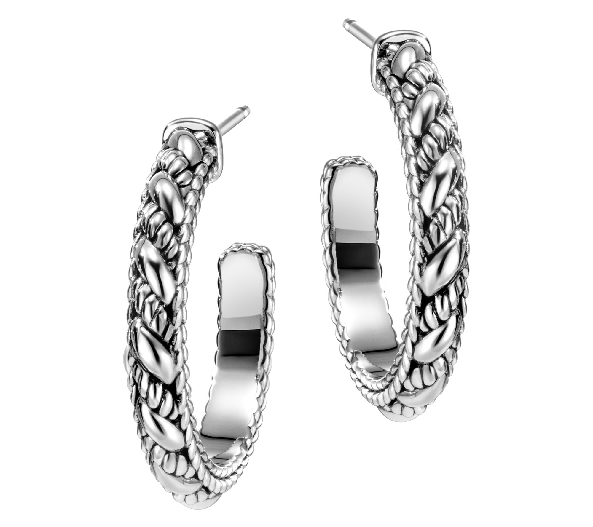 JAI Sterling Silver Sukhothai 1" Hoop Earrings