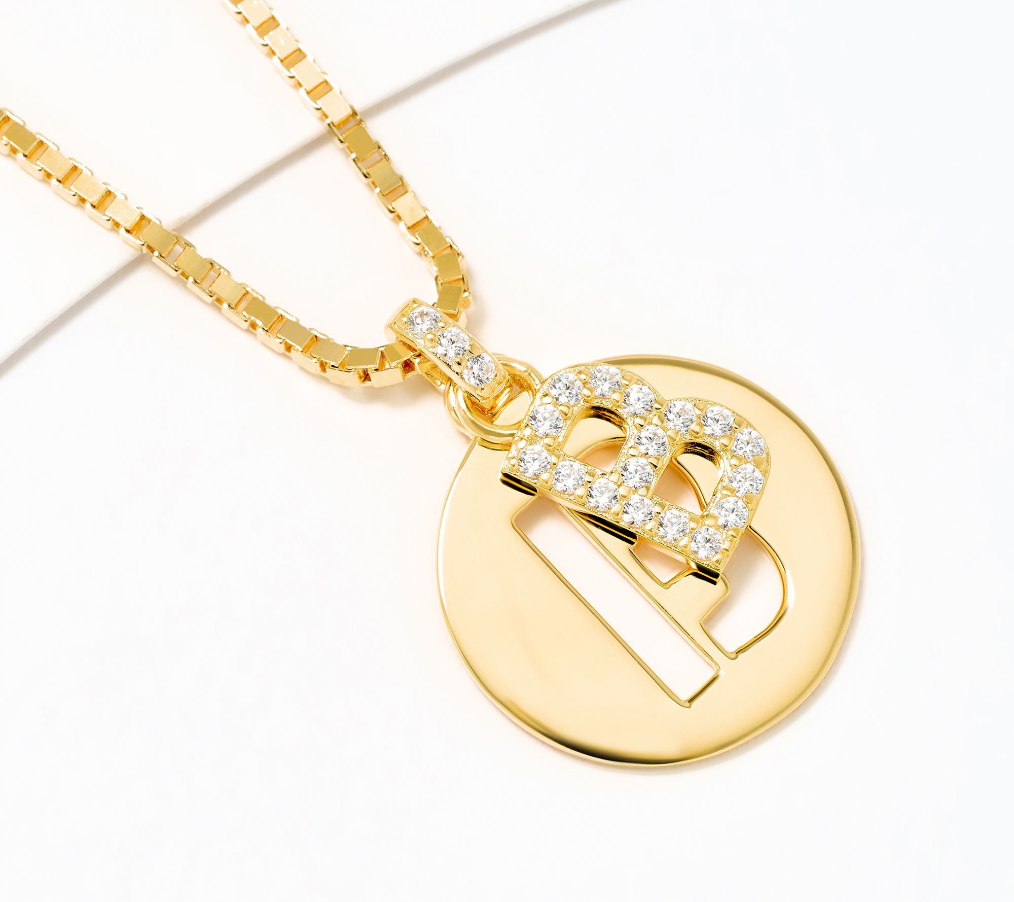 Diamonique x Kathy Levine Cut It Out Necklace, 14K Gold Plated