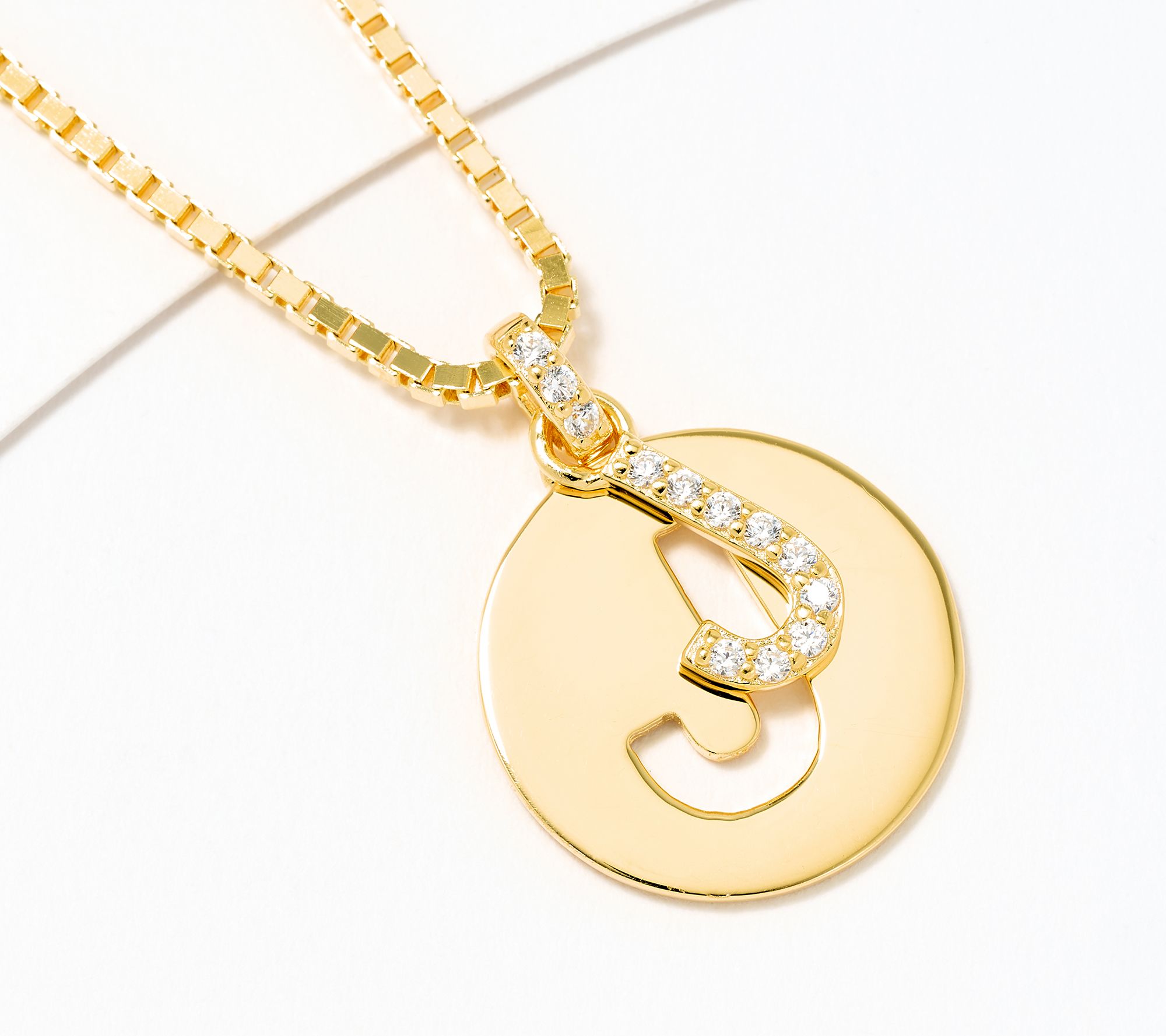 Diamonique x Kathy Levine Cut It Out Necklace, 14K Gold Plated