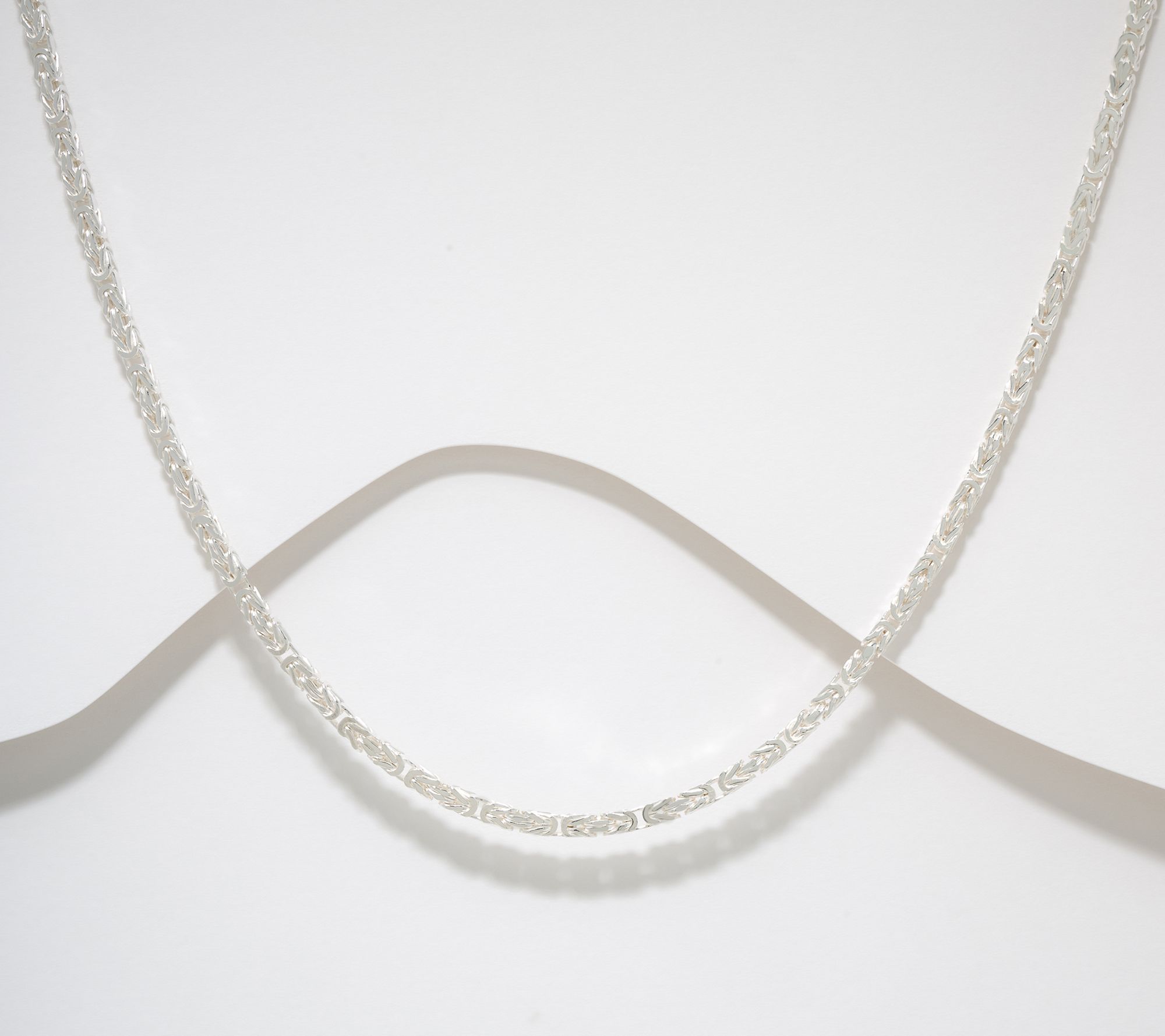 UltraFine 950 Silver Mini 2.5mm Byzantine 16" Necklace