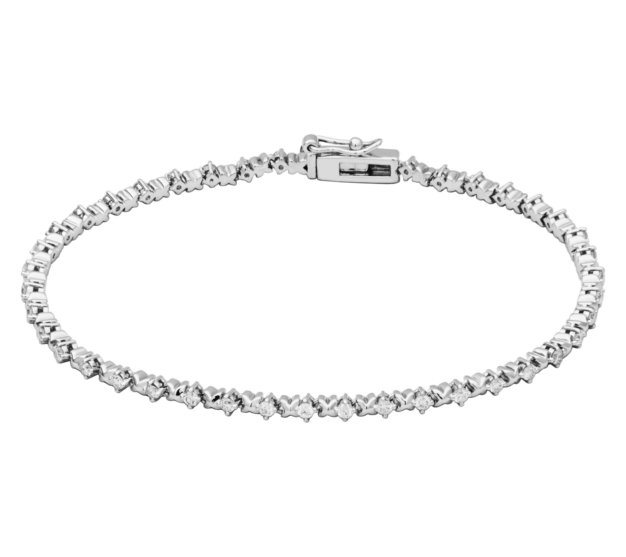 LuxLab 1.00 cttw Grown Diamond "xo" Tennis Brac elet, Sterling