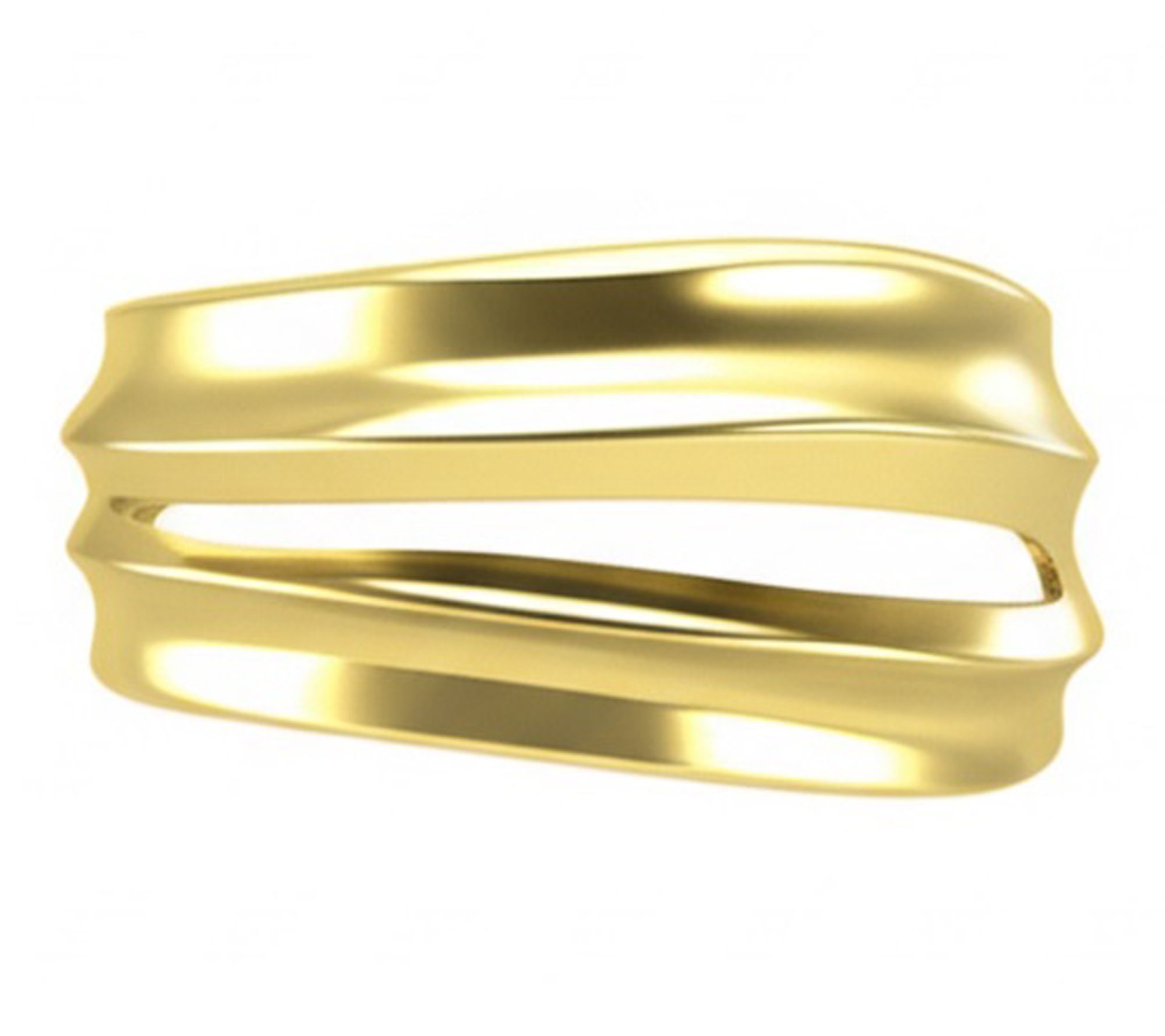 Ariva 18K Gold Clad Polished Curved Band Ring