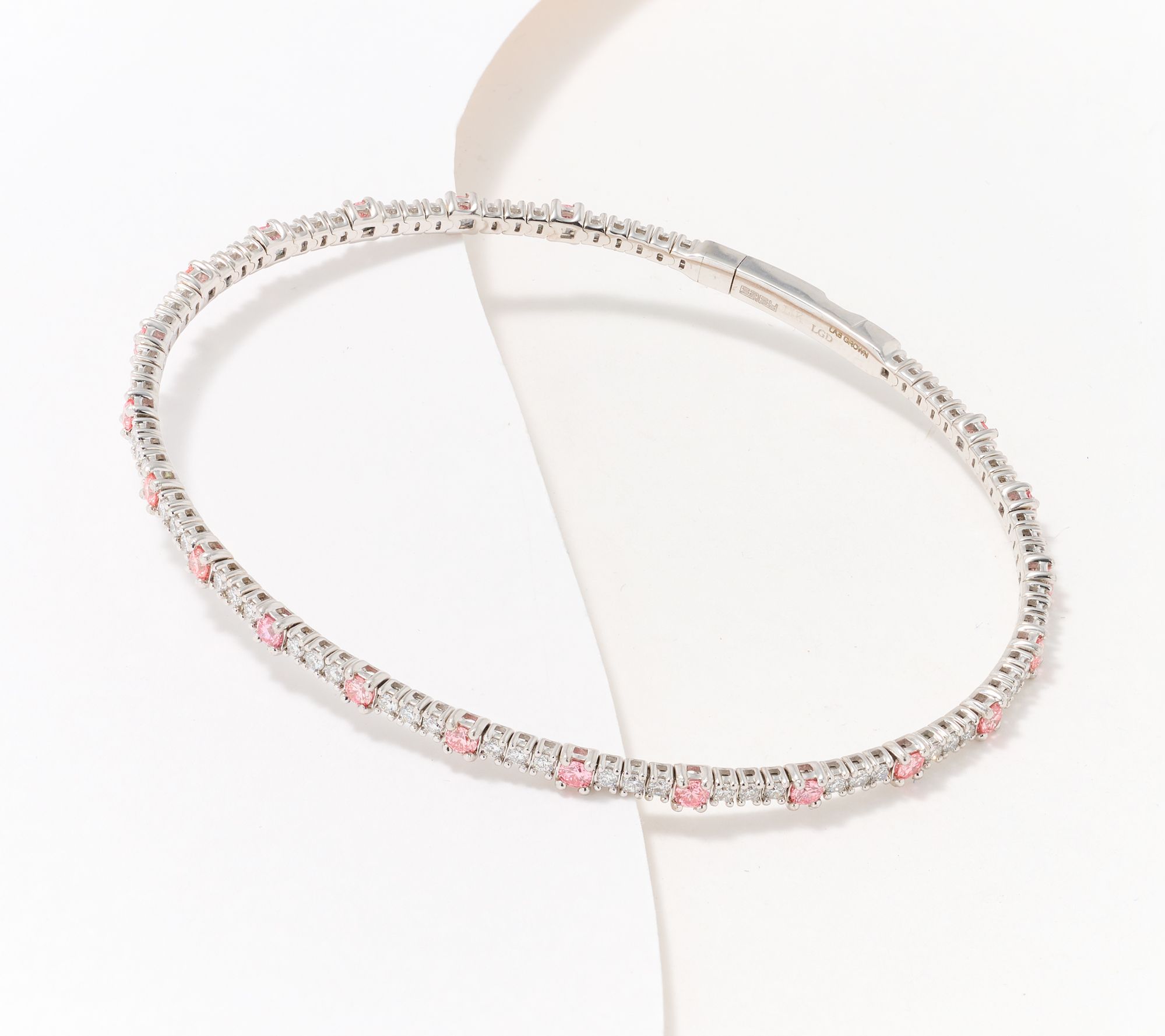Effy Lab Grown Diamond Pink Diamond Bangle, 14K Gold
