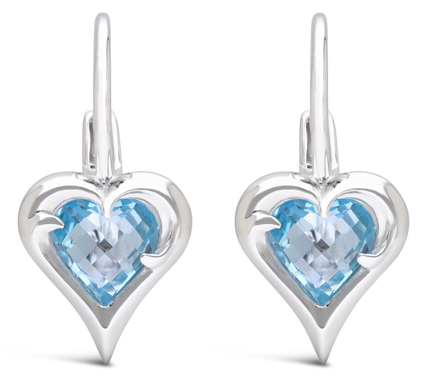 Margo Manhattan Sterling Silver Blue Topaz LoveEarrings