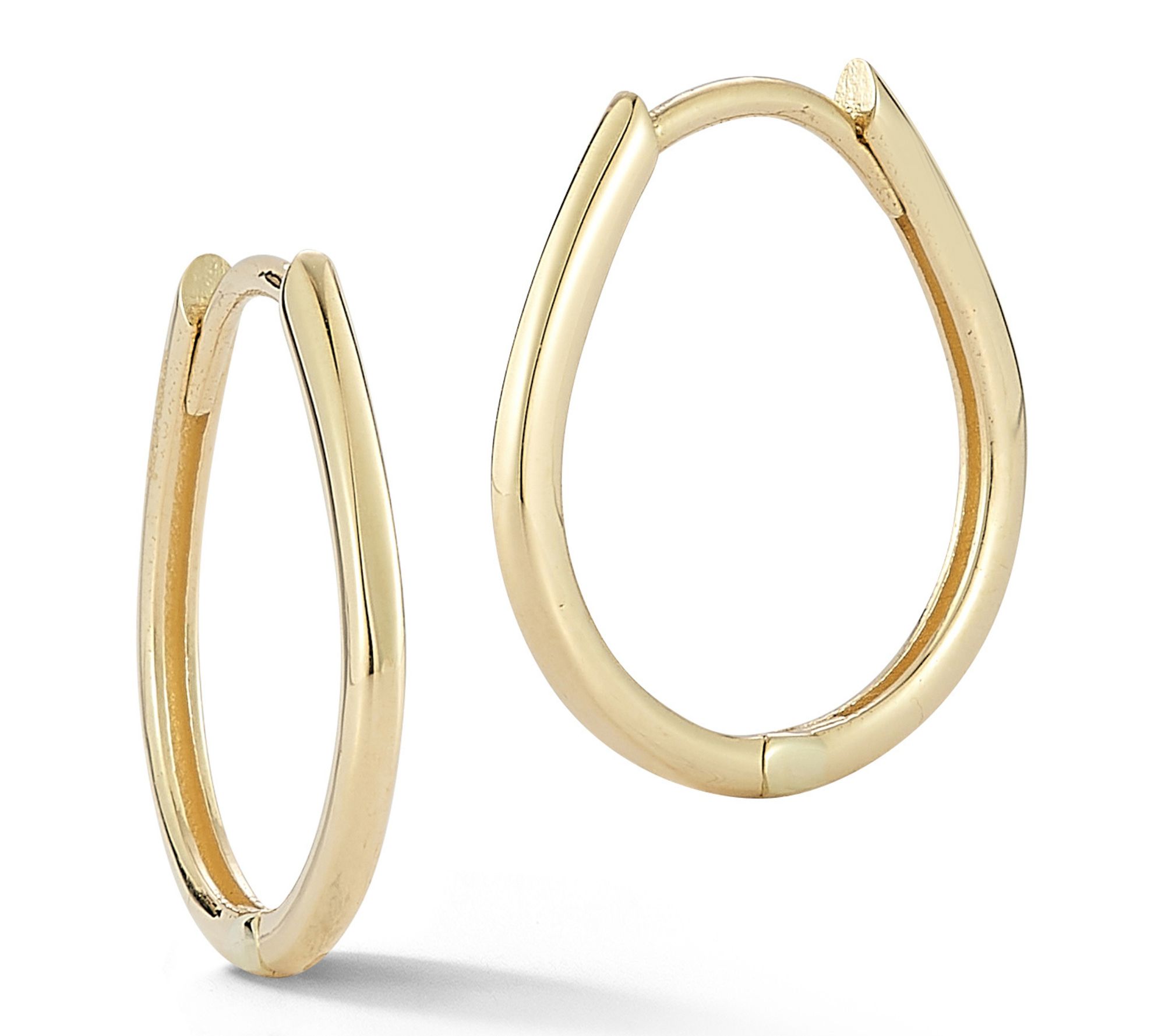 Luminosa Gold 5/8" Thin Pear-Shaped Hoop Earrings, 14K