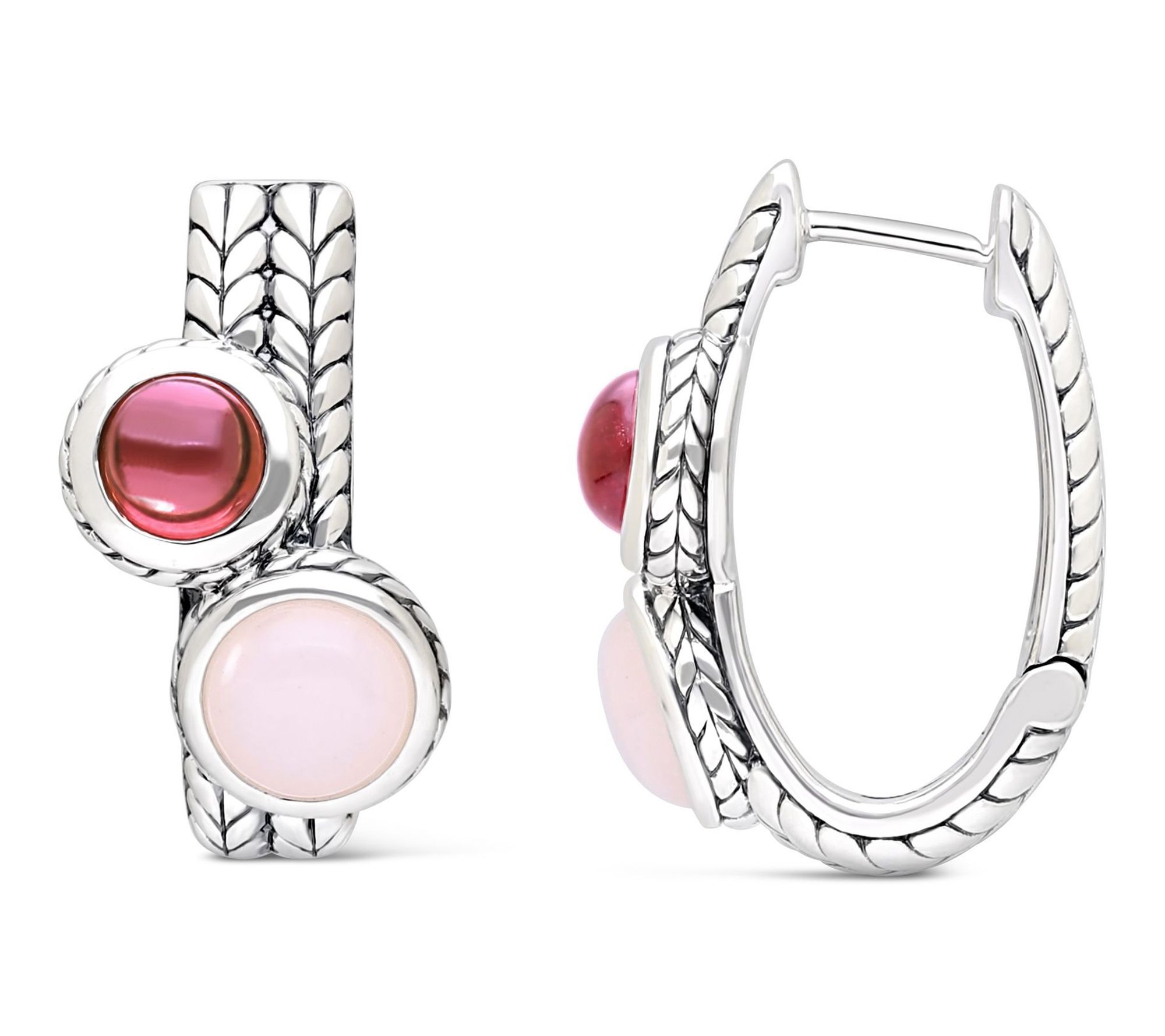 Tiffany Kay Sterling Opal & Rhodolite Herringbone Earrings