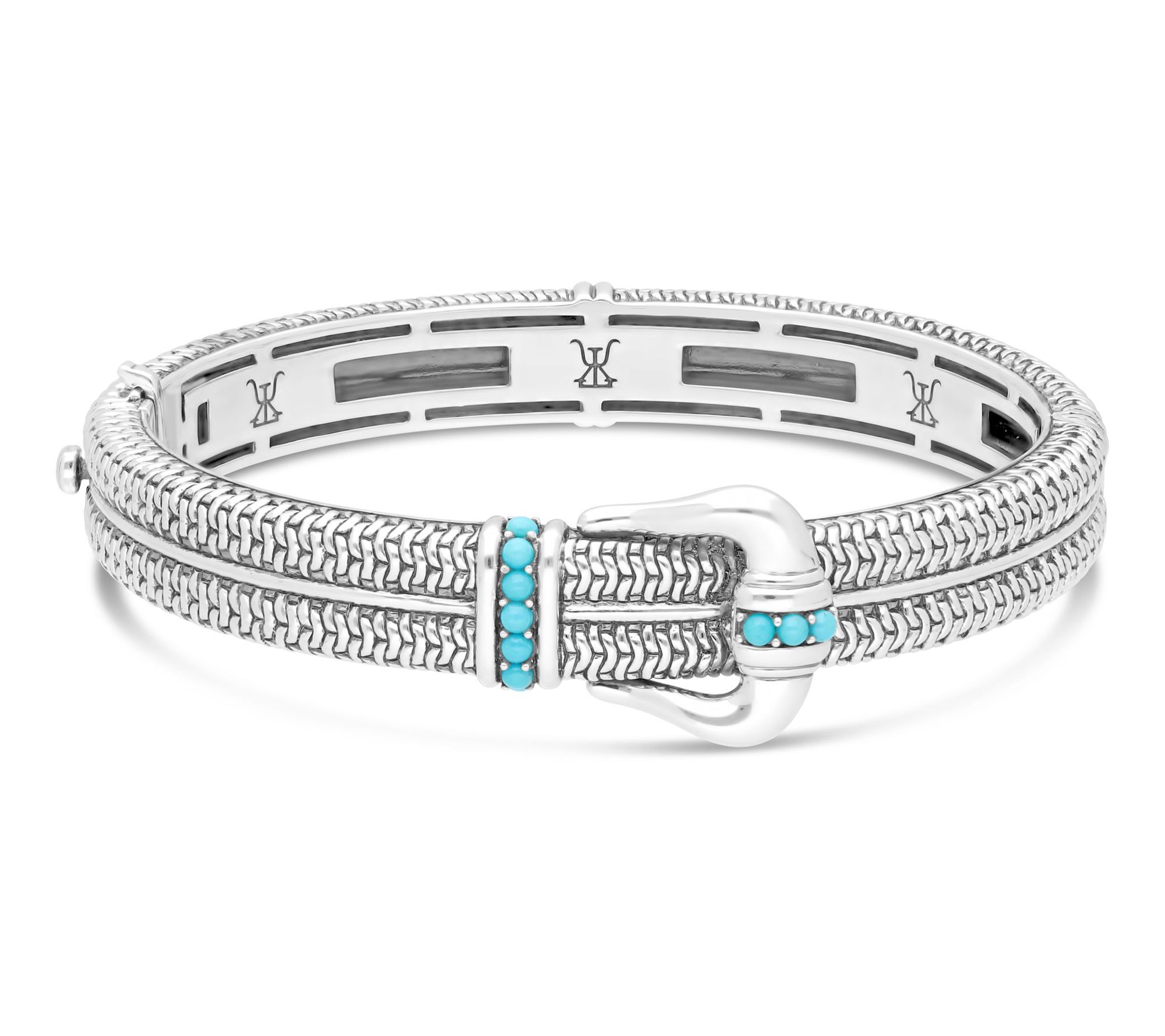 Tiffany Kay Purl Knit Turquoise Buckle Cuff Bracelet