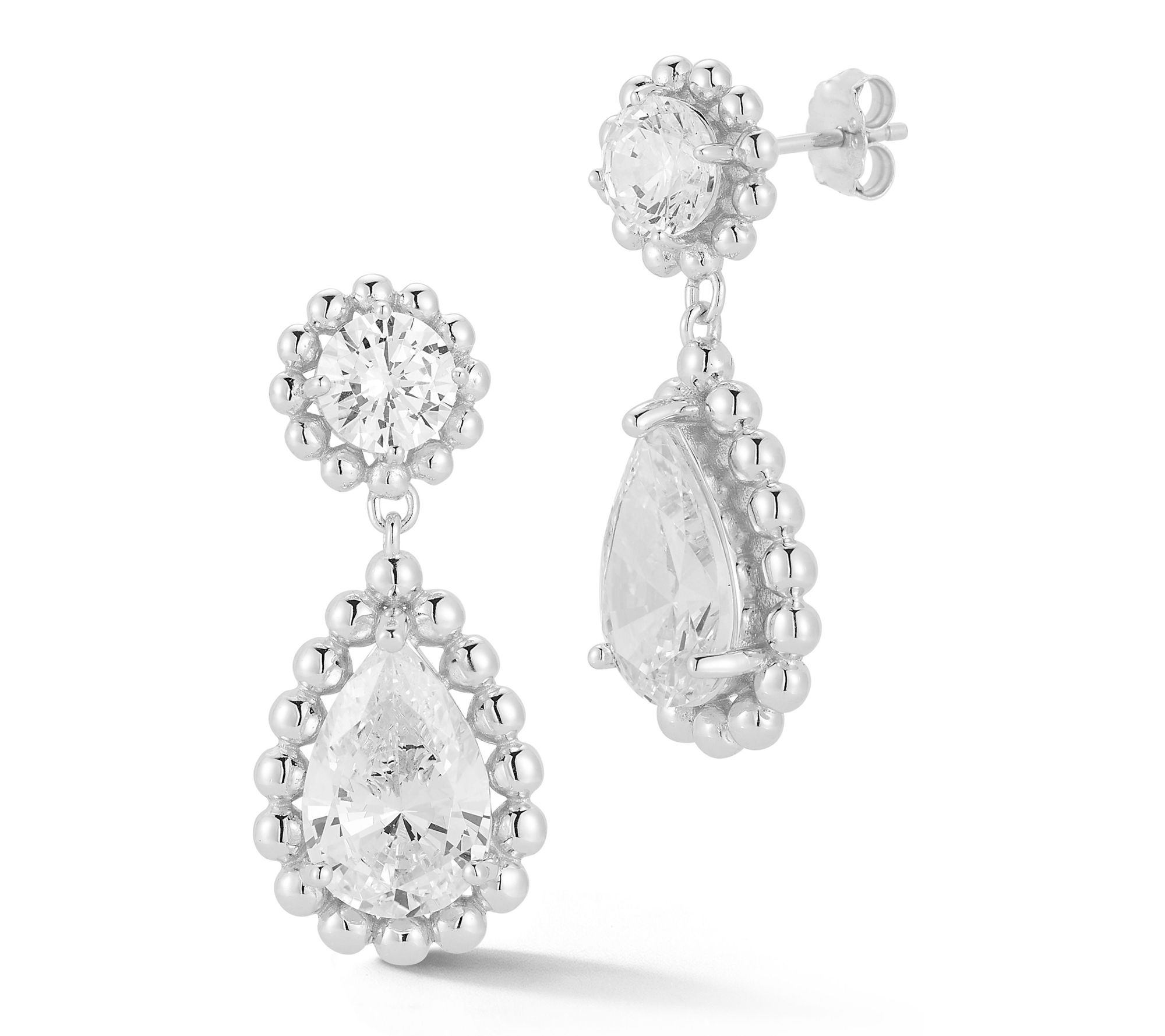 Rachel Zoe Beaded Teardrop Dangle Earrings, Sterling