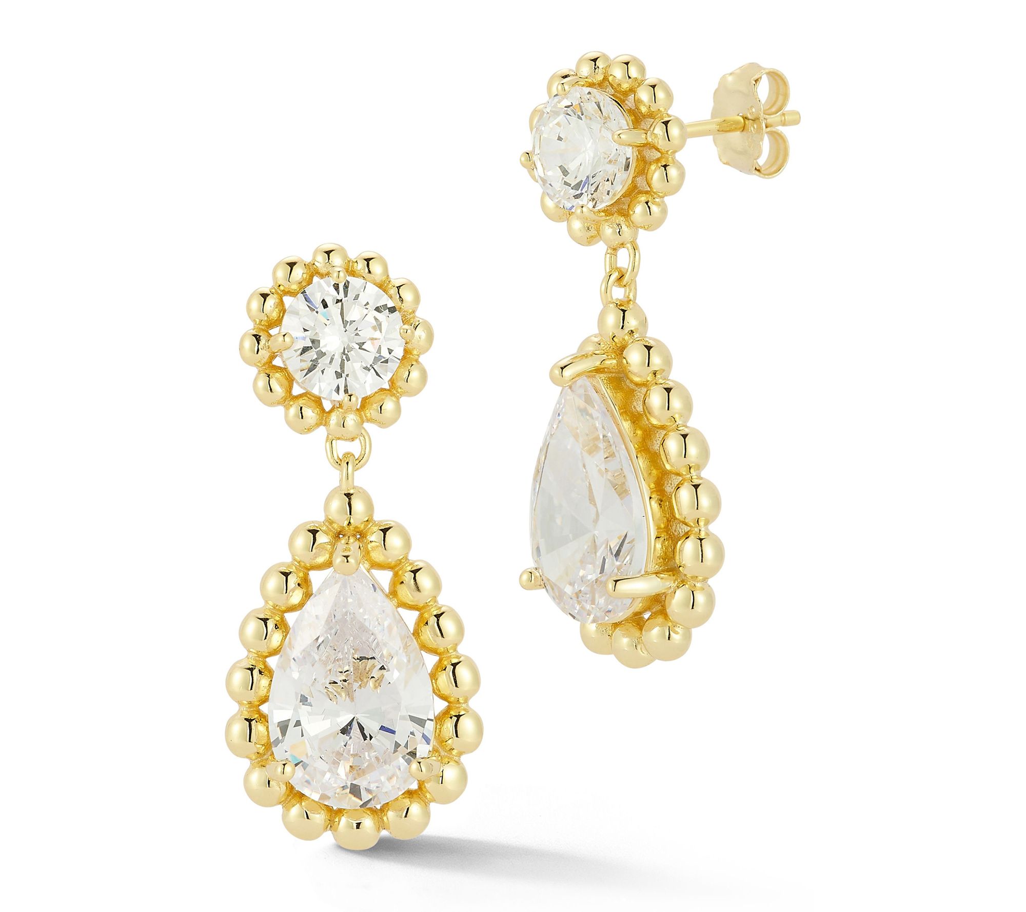 Rachel Zoe Beaded Teardrop Dangle Earrings, Sterling