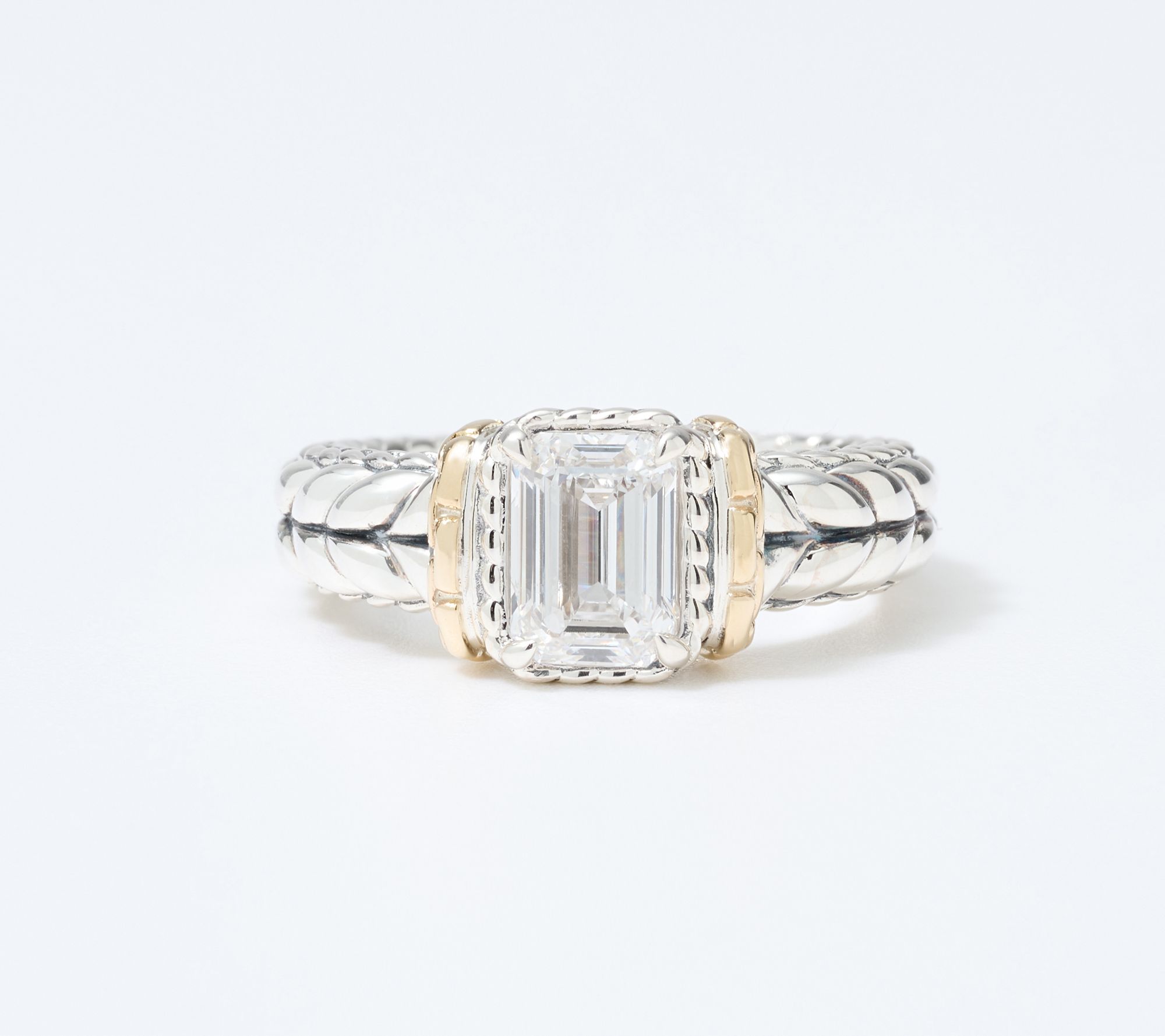JAI Sterling Silver & 14K Gold Lab Grown Diamond Ring, 1.5 ct