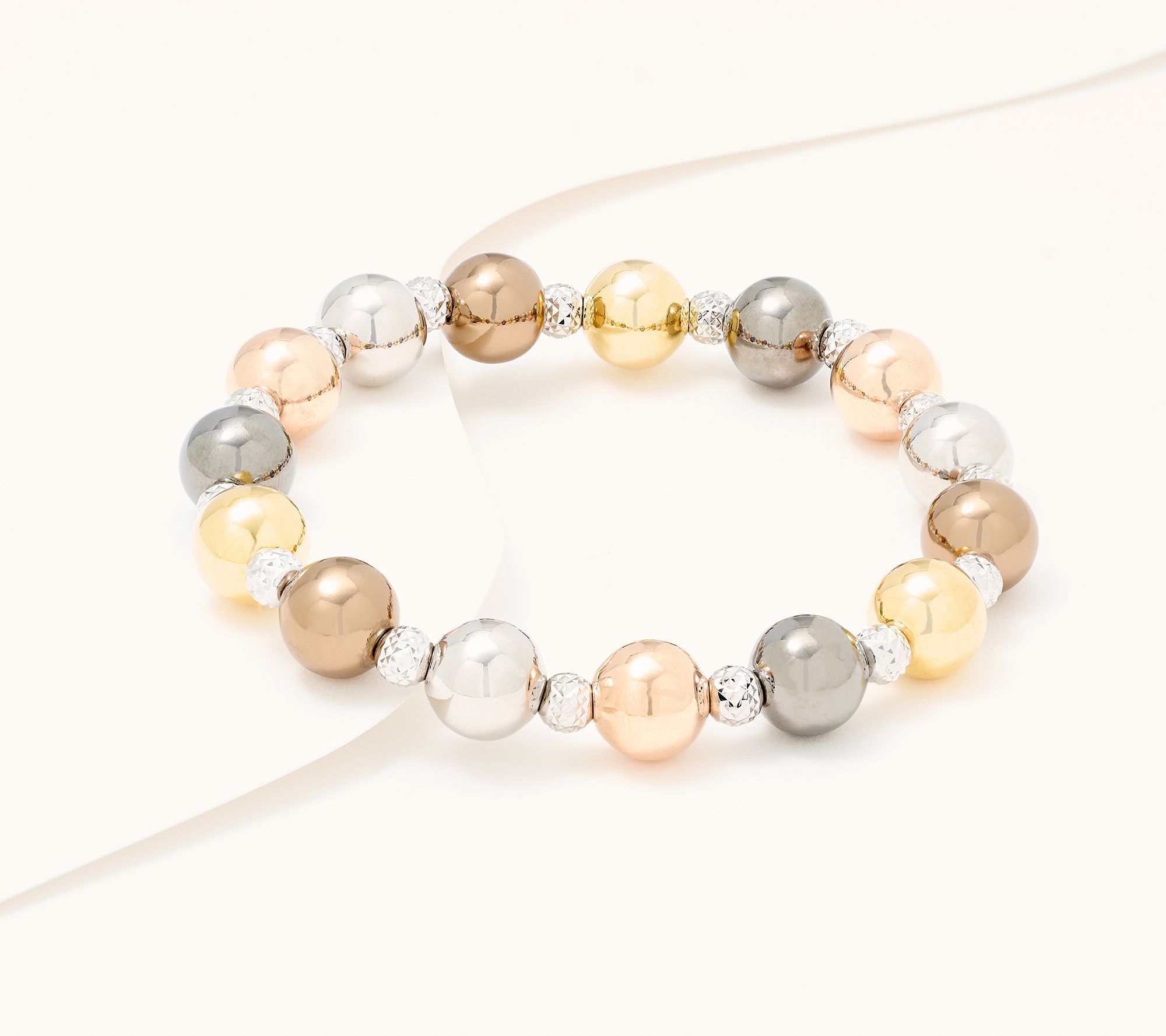 "As Is" David Markstein Bronze Premiere Beaded Stretch Bracelet