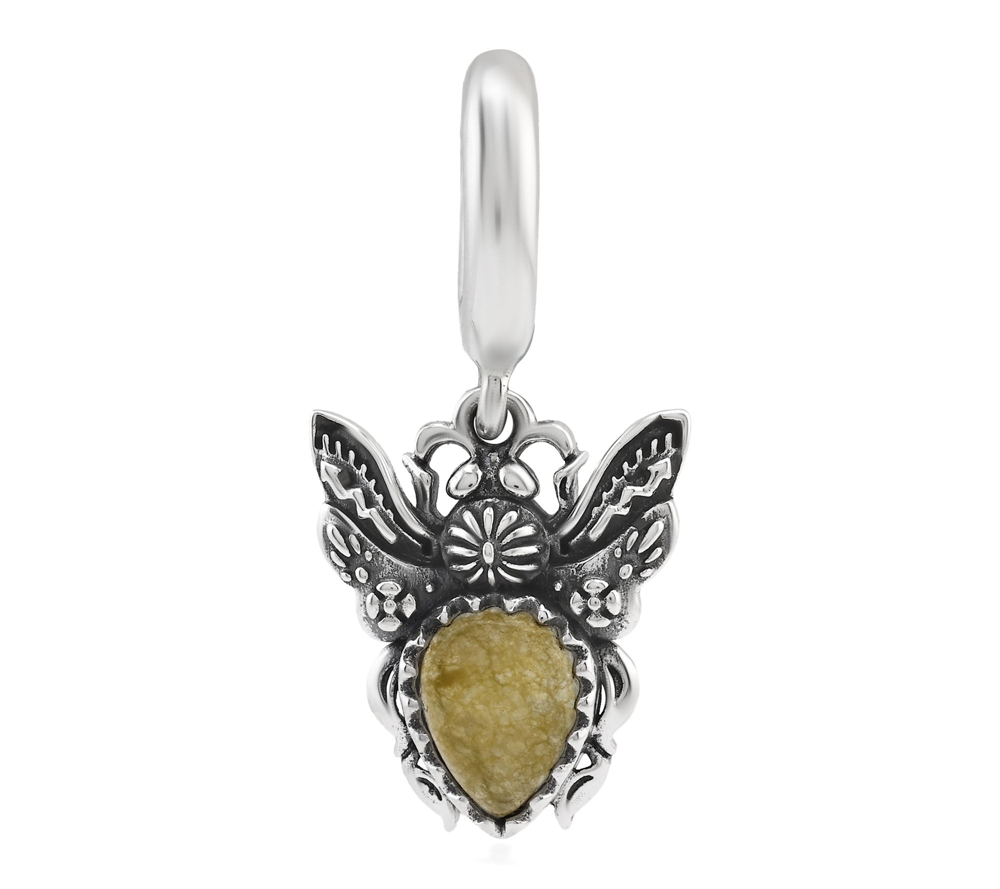 American West Sterling Yellow Jasper Bee Charm