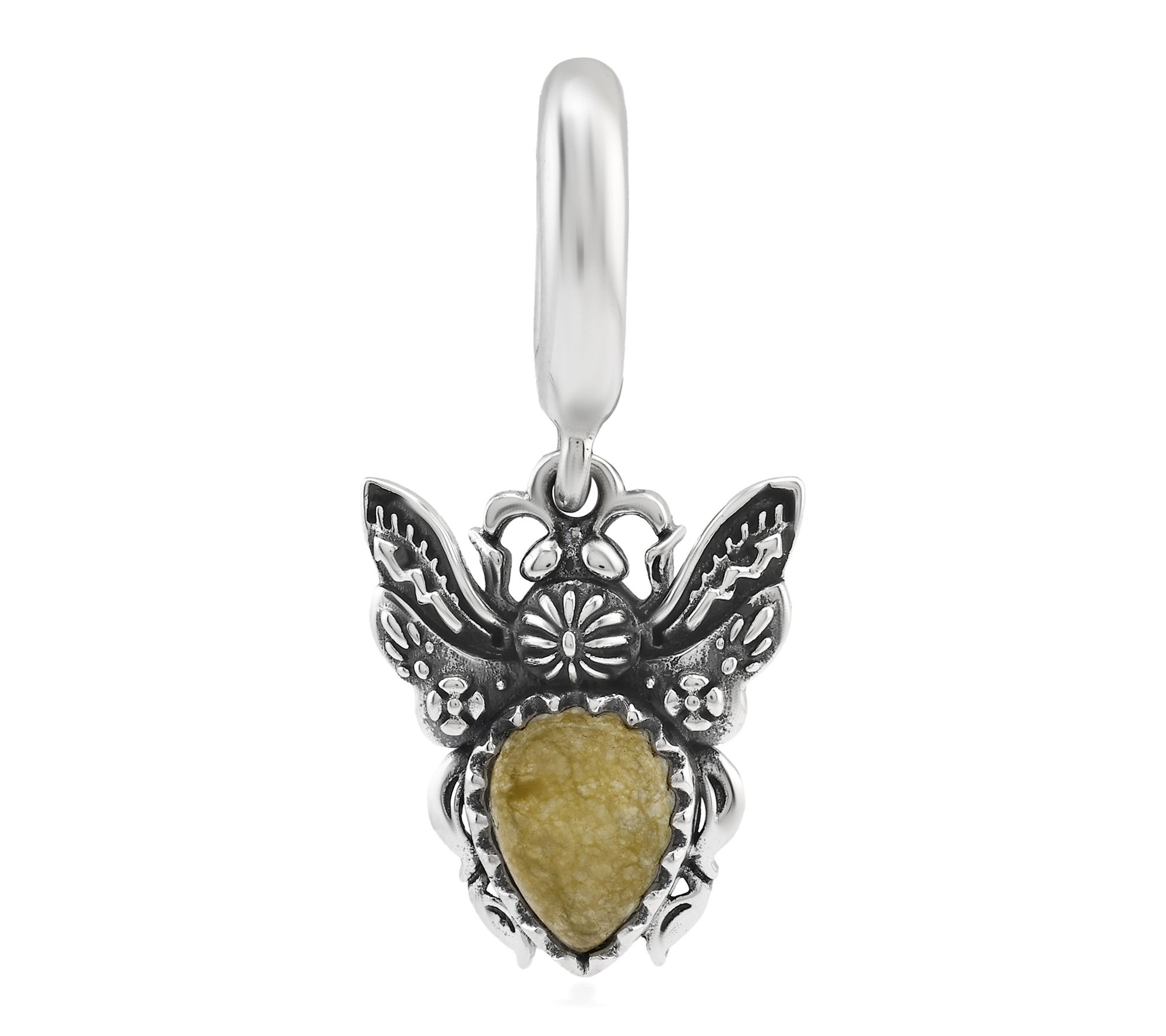 American West Sterling Yellow Jasper Bee Charm