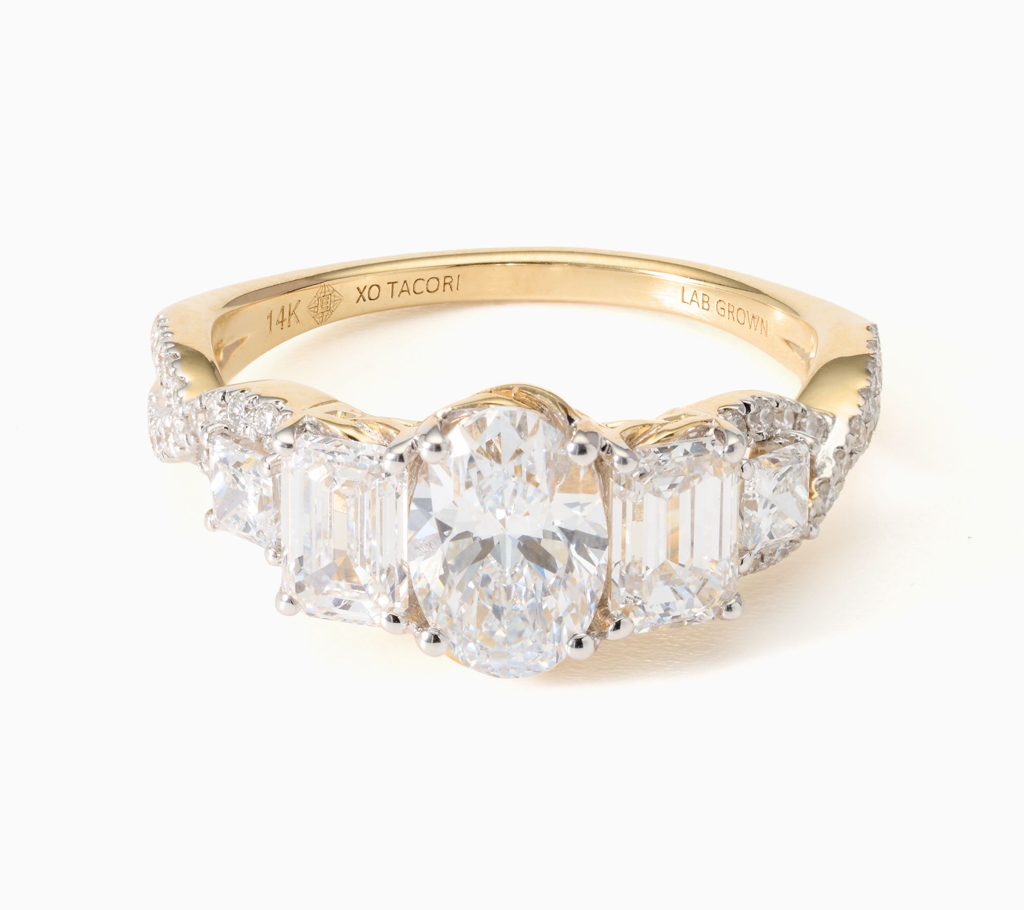 XO Tacori Lab Grown Diamond 2.5 cttw Oval Cut Ring, 14k Gold