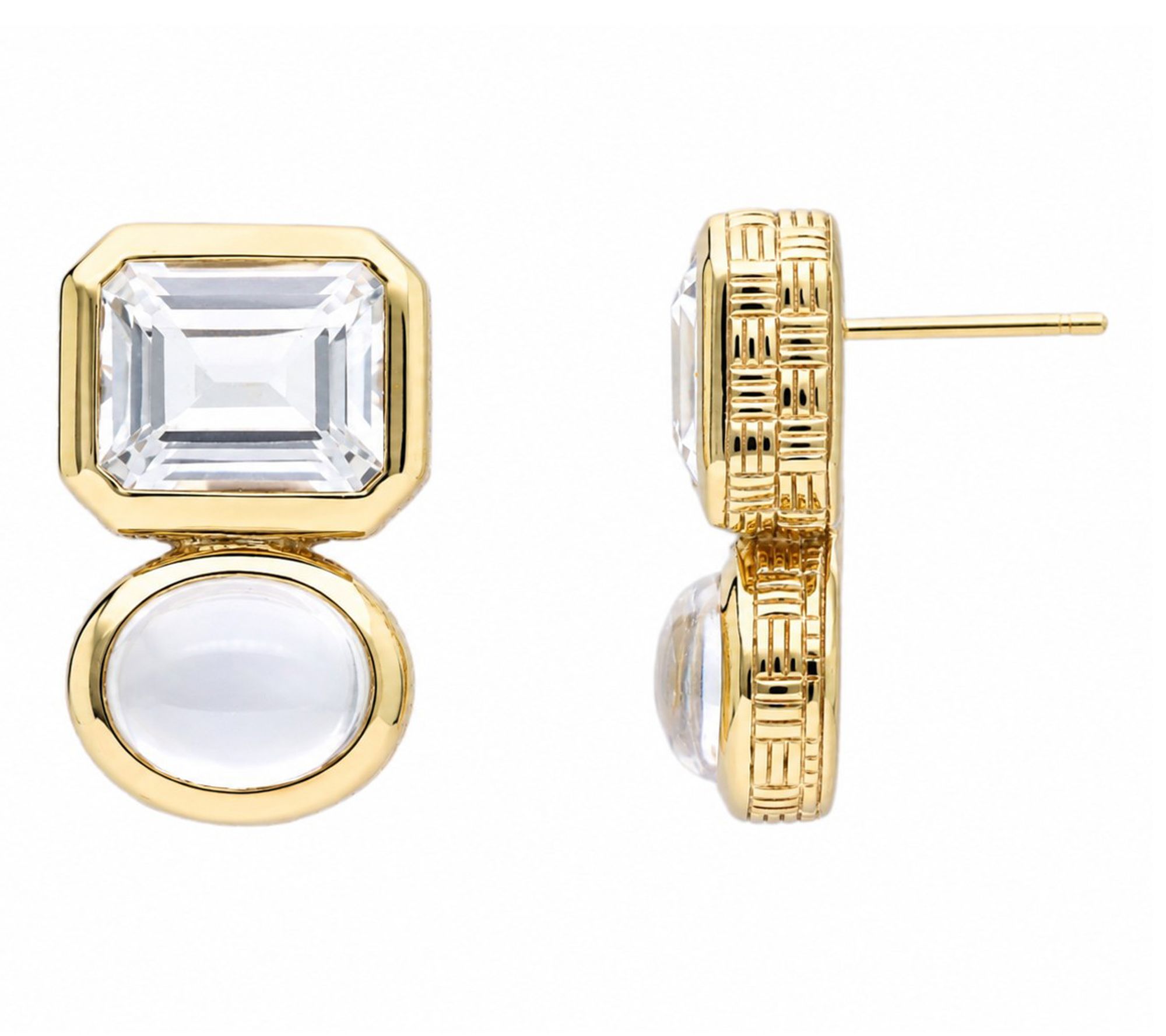 Ariva Sterling 18K Gold Clad Topaz Adonis Earrings