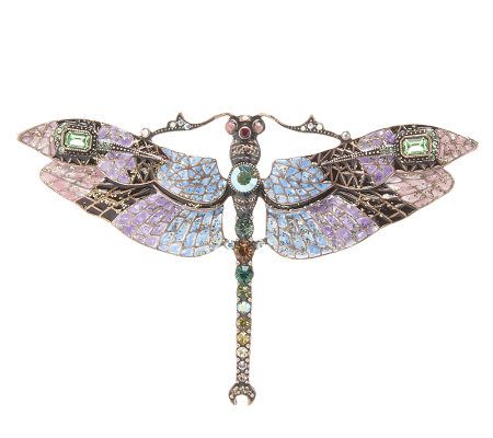 Joan Rivers Blue Mosaic Dragonfly Pin - QVC.com