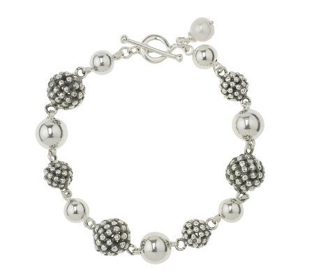 Michael Dawkins Sterling Silver Granulation Drop Bead Bracelet - QVC.com