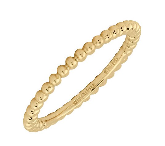 Simply Stacks Sterling 18K Yellow Gold-Plated 1.5mm Bead Ring