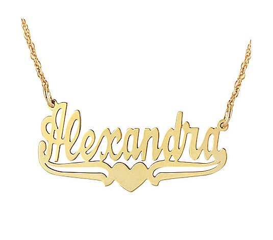 Personalized Name Plate Necklace - 14K Gold