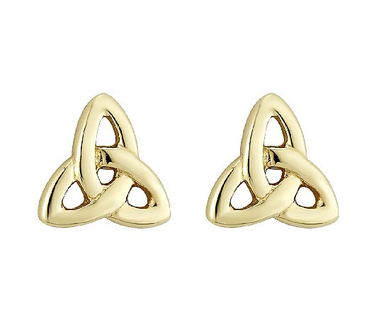 Solvar Medium Trinity Knot Earrings, 14K