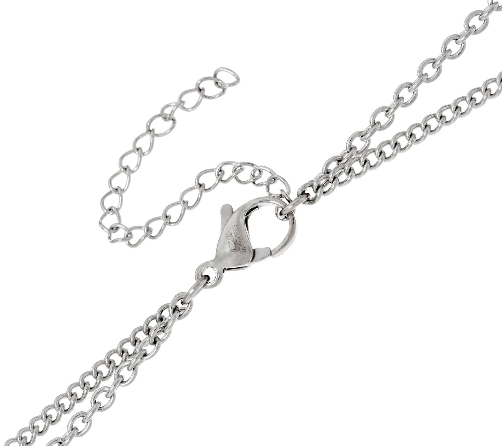 Stainless Steel Double Layer Horizontal Bar Necklace - QVC.com