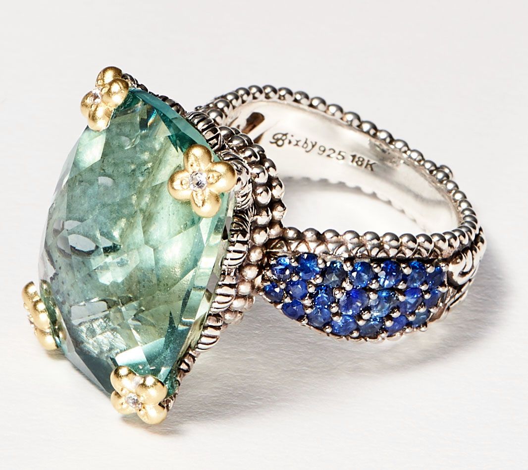 Barbara Bixby Sterling Silver & 18K Gold Gemstone Ring, 14.50 cttw ...