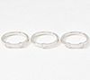 Diamonique Set of 3 Bezel-Set Stackable Rings Sterling Silver, 1 of 2