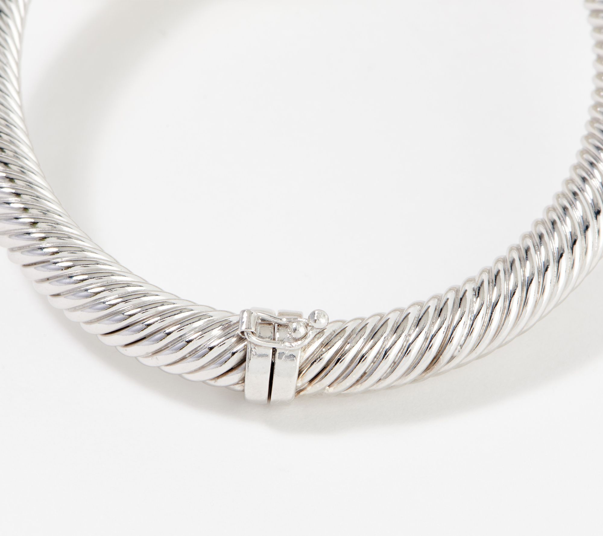 Sterling Silver Twisted Large Bangle Bracelet by Silver Style 28g