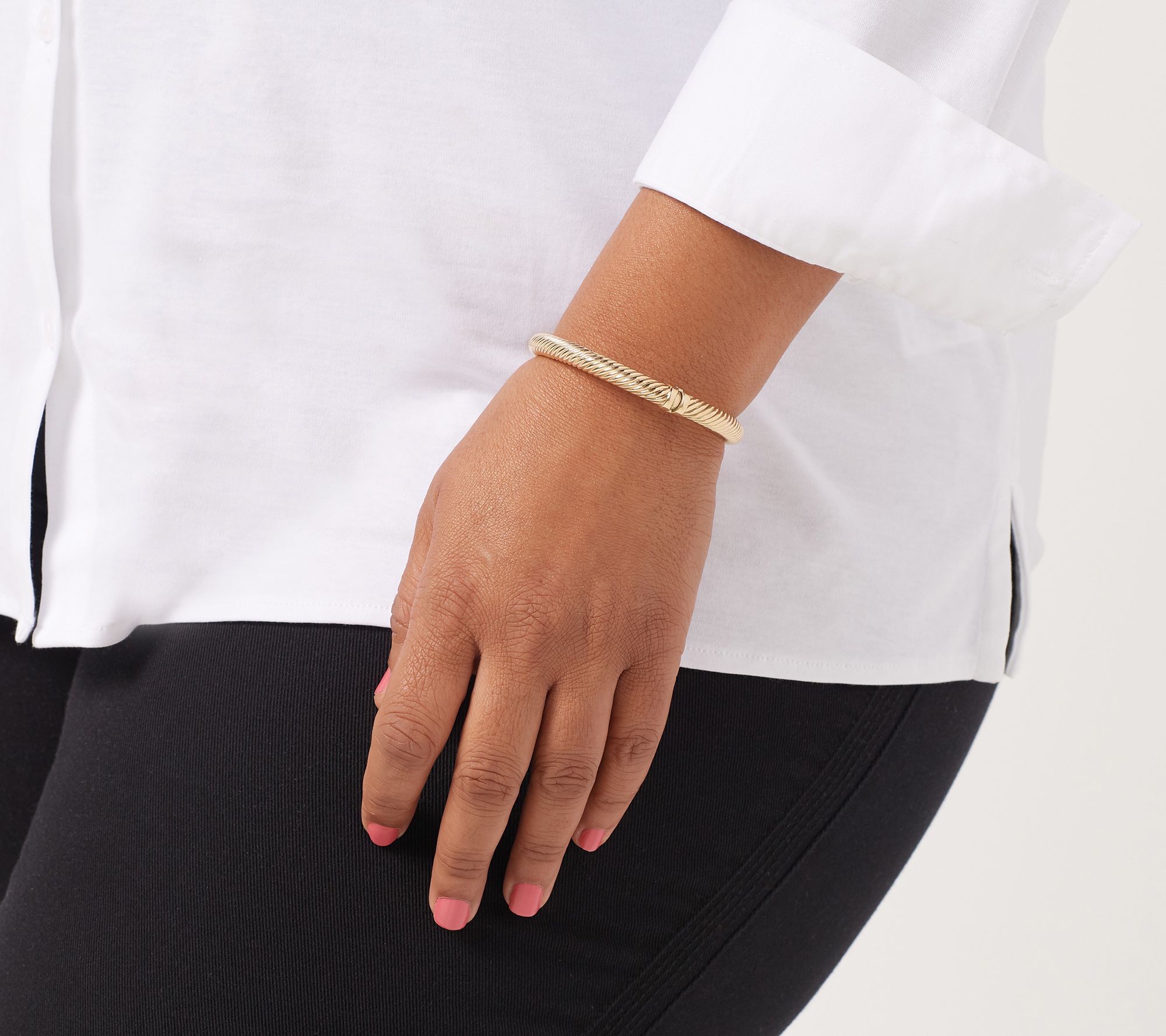 Sterling Silver Twisted Large Bangle Bracelet by Silver Style 28g