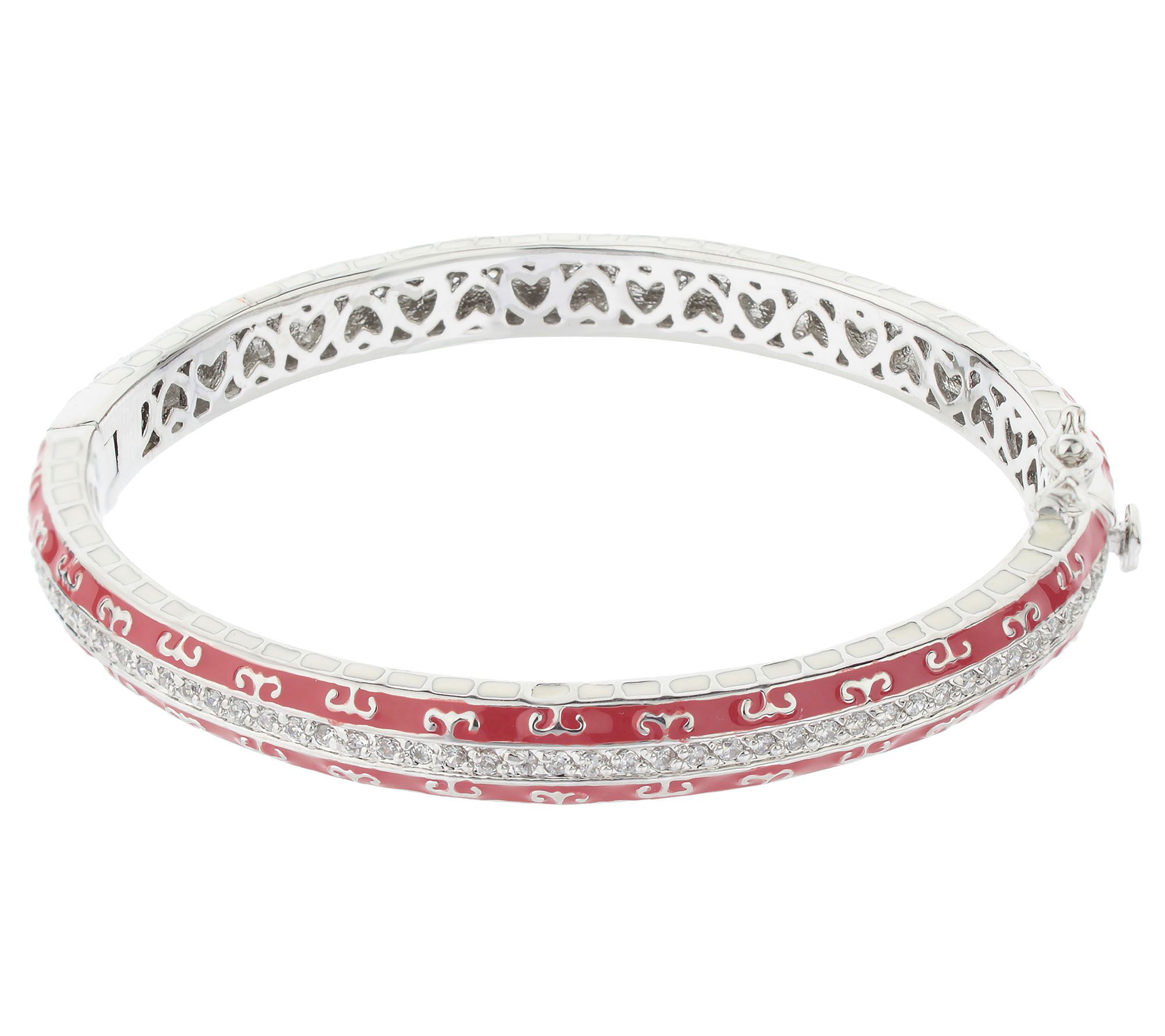 Lauren G Adams Silvertone Colored Enamel SwirlBangle