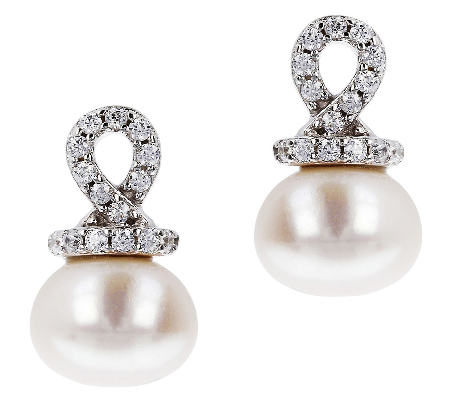 Honora Cultured Pearl Drop Earrings, Sterling - QVC.com