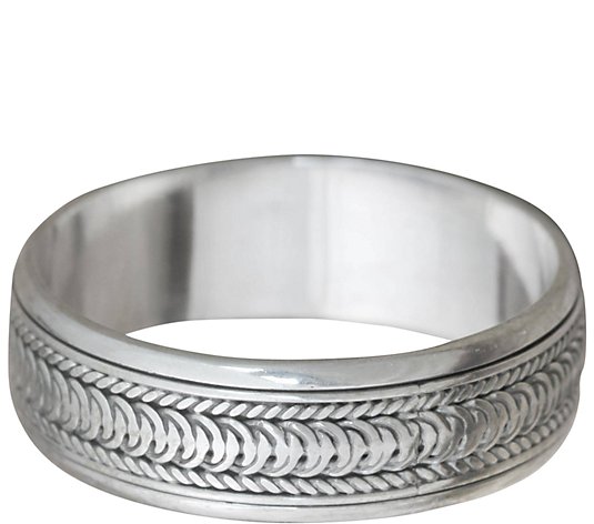 Novica Artisan Crafted Sterling Textured Band Ring
