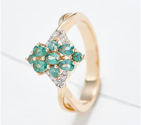 Affinity Gems Alexandrite & Diamond Marquise Shaped Ring, 14K Gold