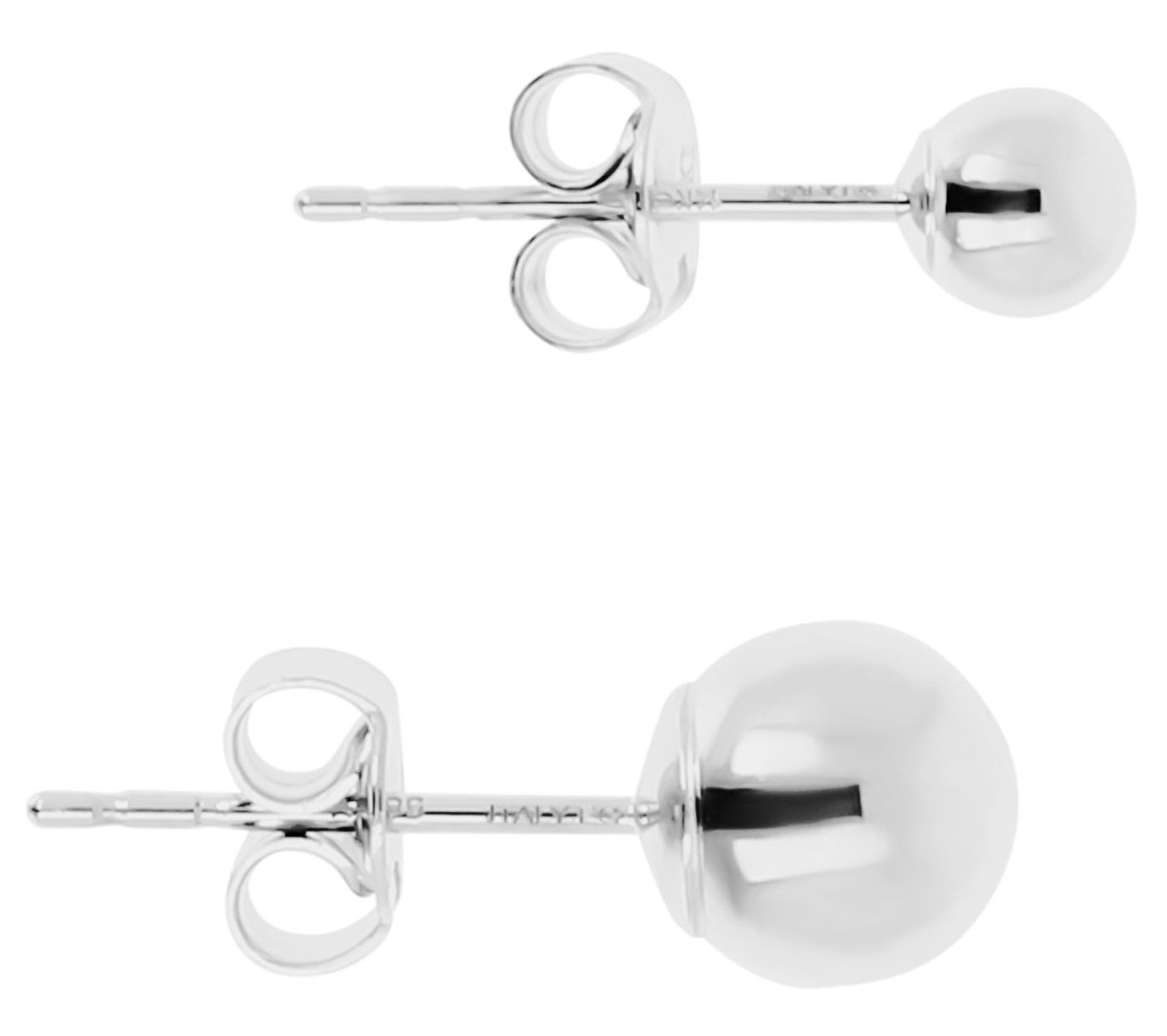 EternaGold 14k White Gold Polished Ball Stud Earings Set - QVC.com