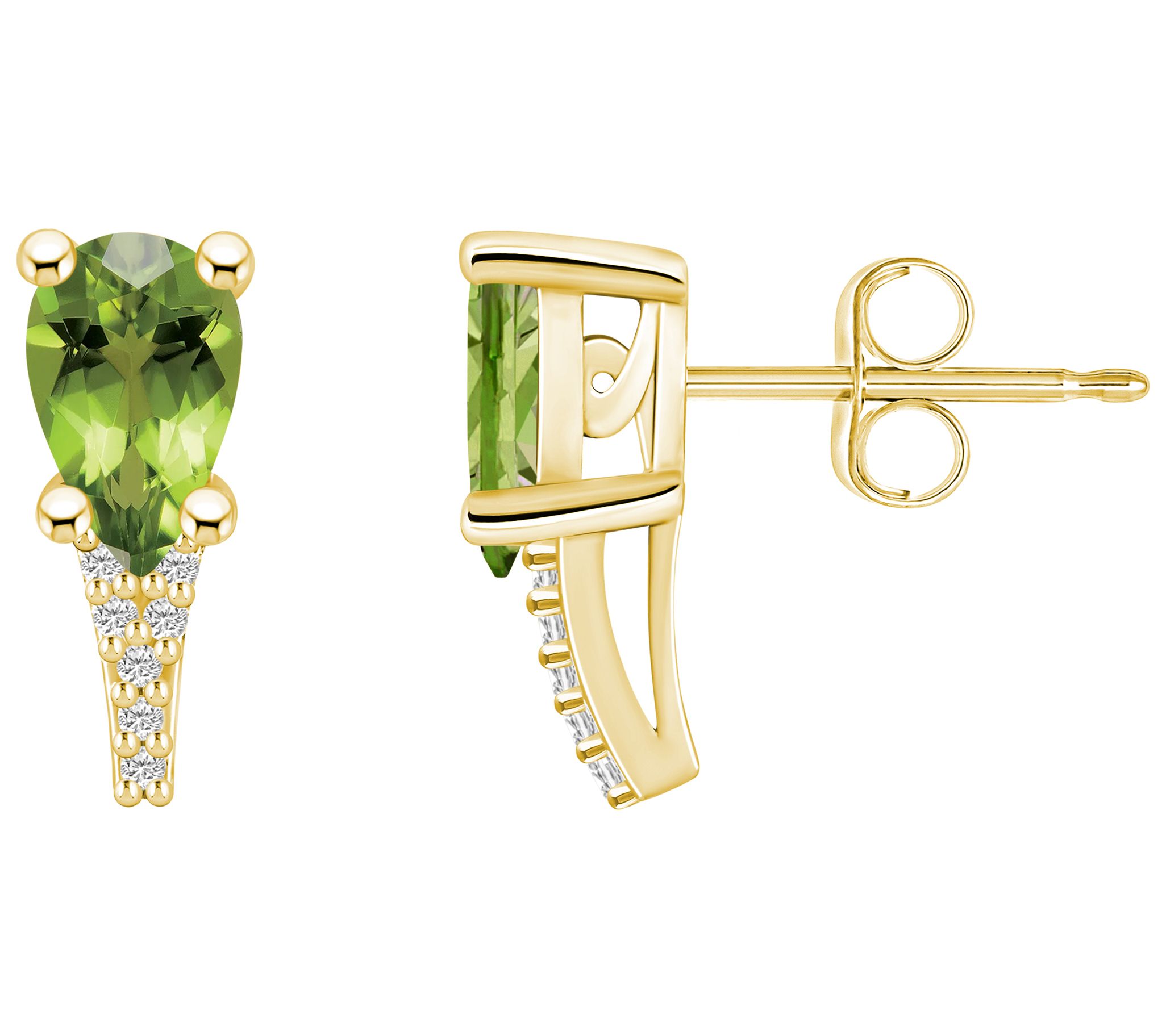 Affinity Gems Pear Gemstone & Diamond Accent Earrings, 14K