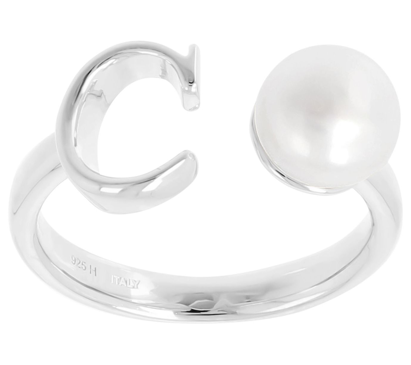 Honora Cultured Pearl Initial Cuff Ring, Sterli ng Silver