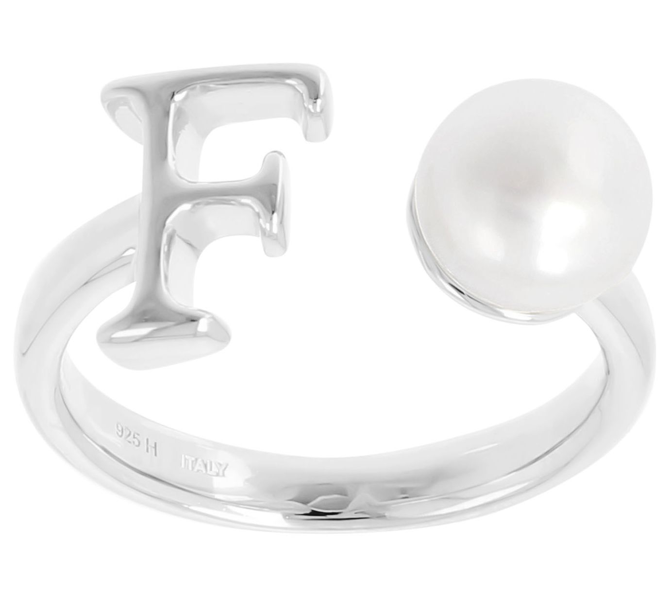 Honora Cultured Pearl Initial Cuff Ring, Sterli ng Silver