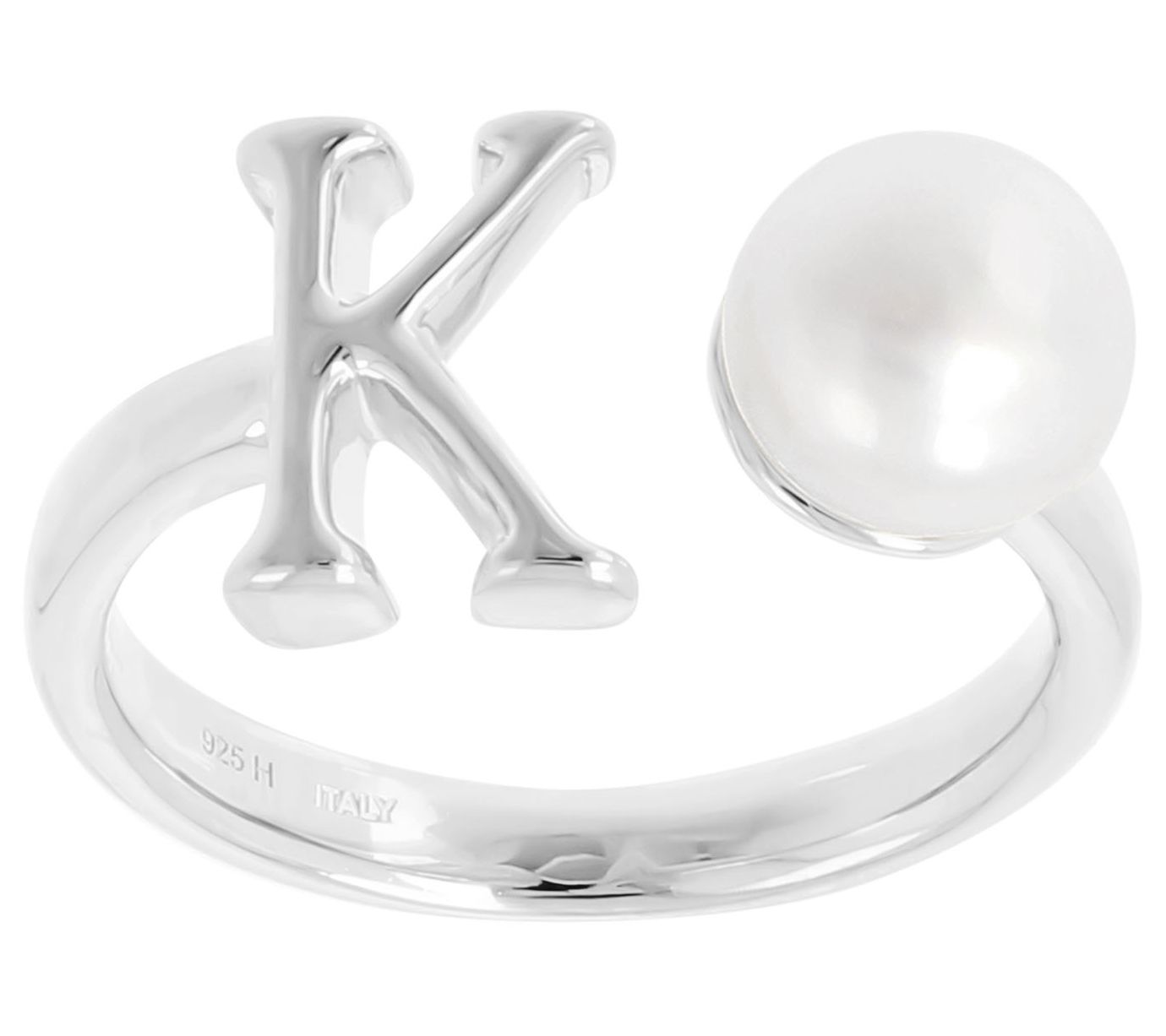 Honora Cultured Pearl Initial Cuff Ring, Sterli ng Silver