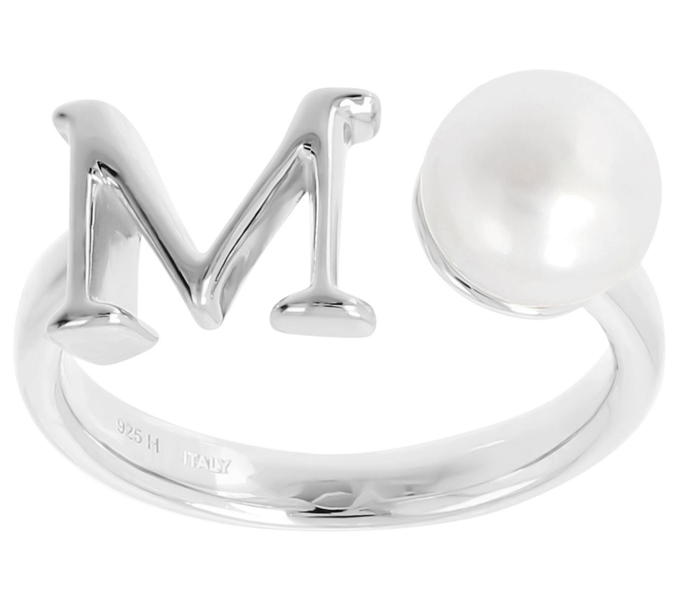 Honora Cultured Pearl Initial Cuff Ring, Sterli ng Silver