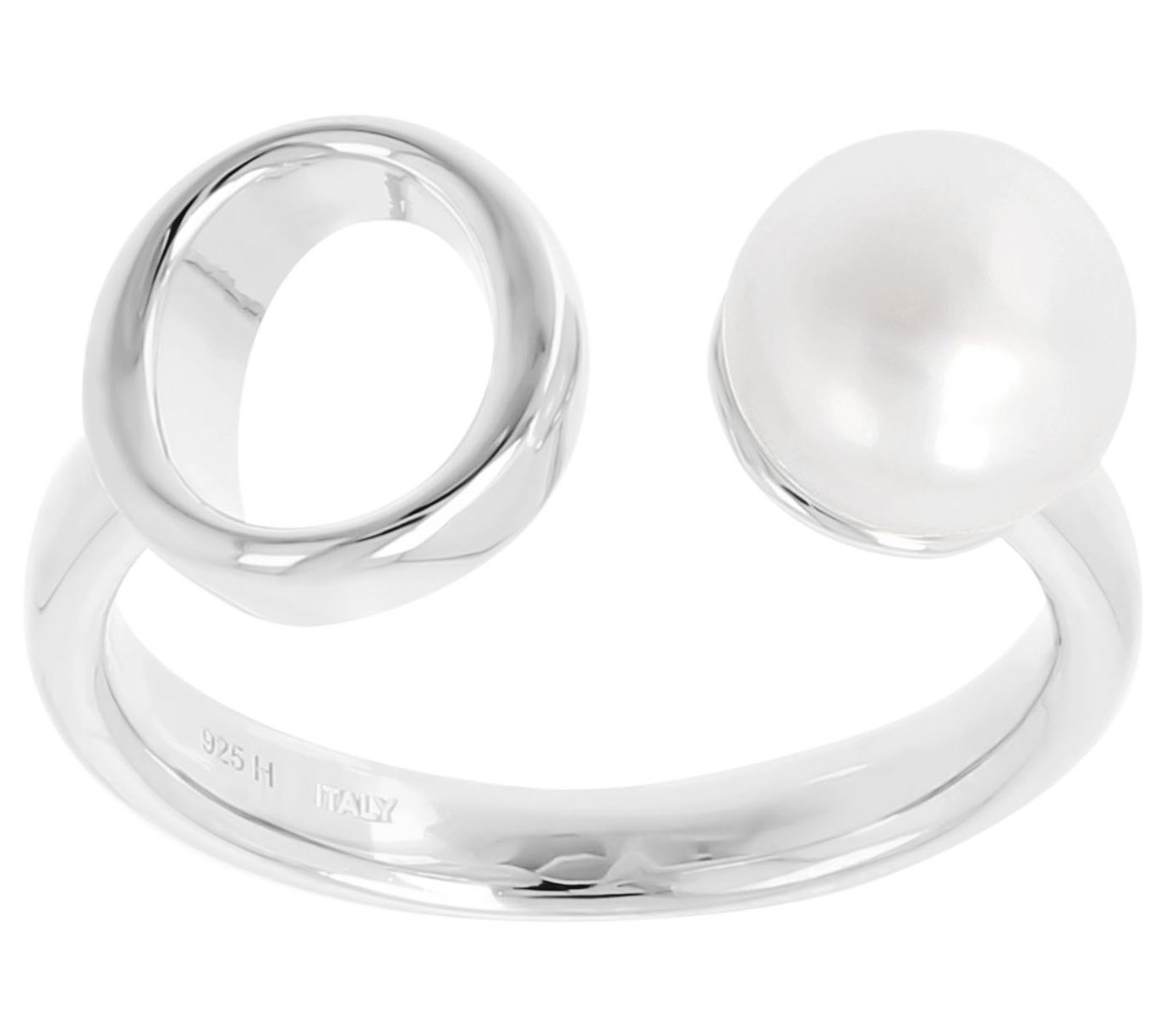 Honora Cultured Pearl Initial Cuff Ring, Sterli ng Silver