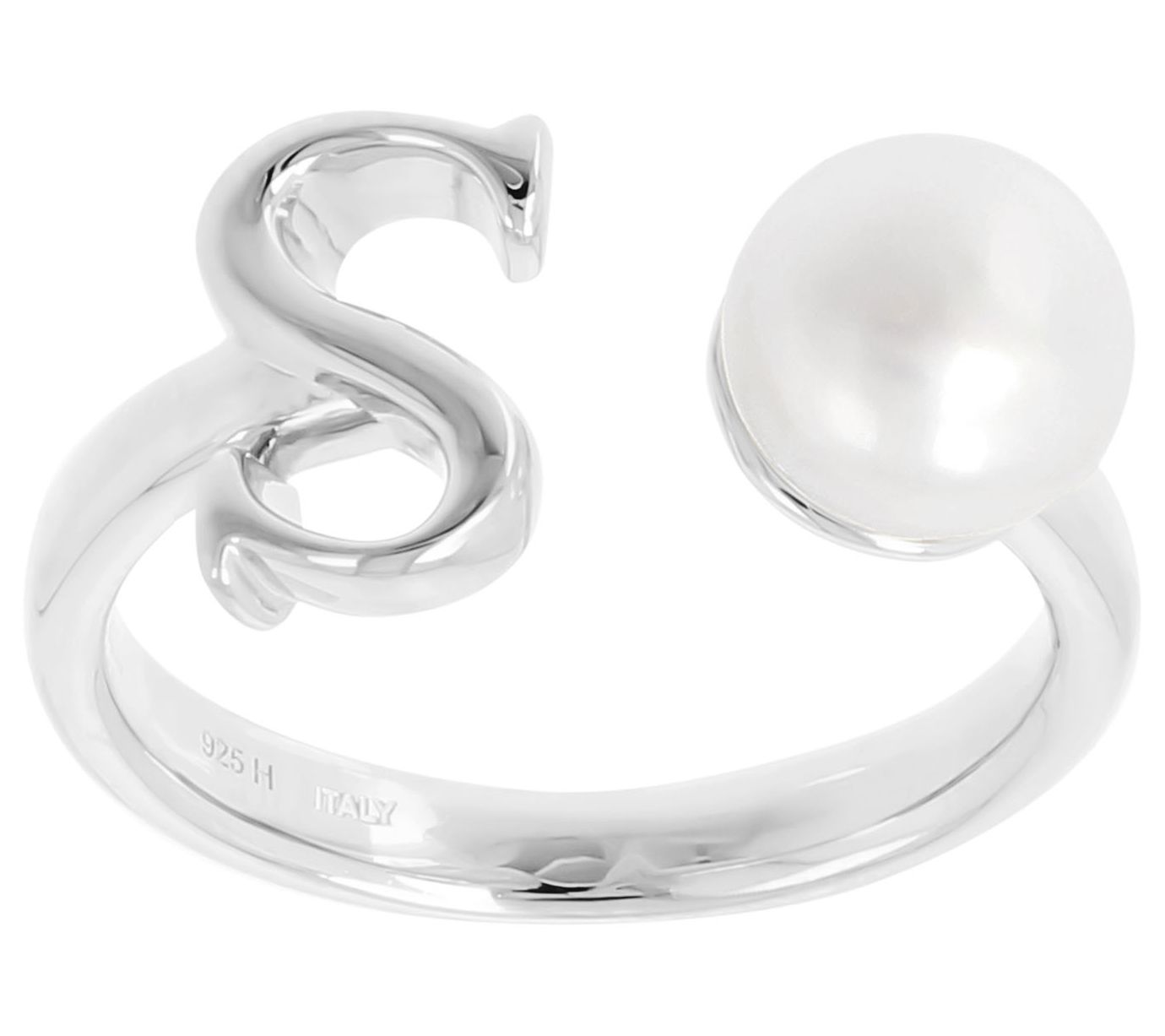 Honora Cultured Pearl Initial Cuff Ring, Sterli ng Silver
