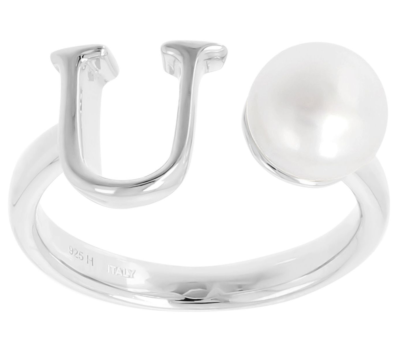 Honora Cultured Pearl Initial Cuff Ring, Sterli ng Silver