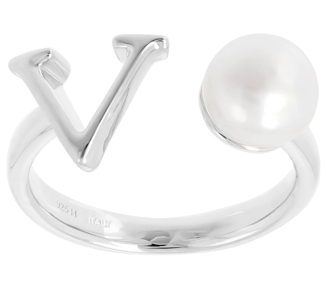 Honora Cultured Pearl Initial Cuff Ring, S terl ng Silver