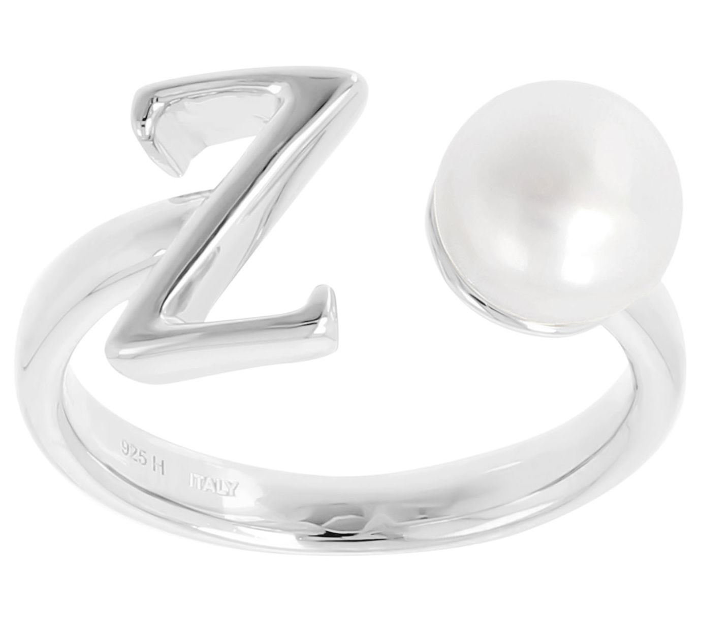 Honora Cultured Pearl Initial Cuff Ring, Sterli ng Silver