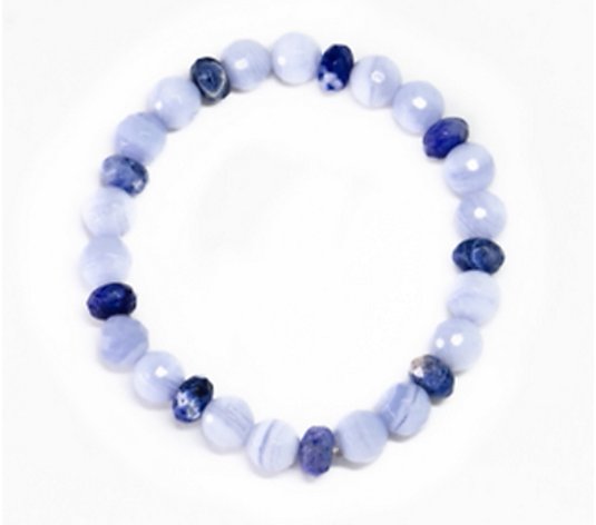 Alkeme STACK-EM Blue Agate & Sodalite Stretch Bracelet